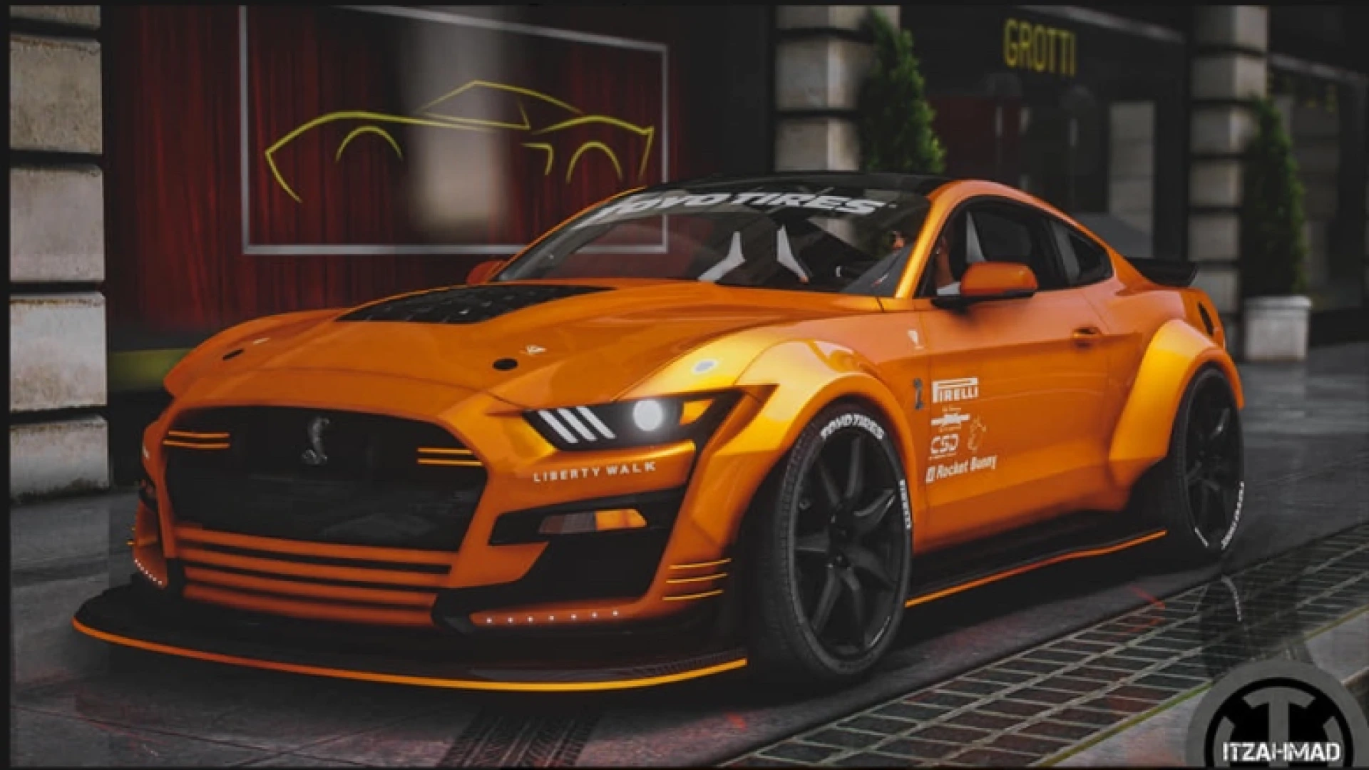 127 Custom Coupe FiveM add-on car on a city street