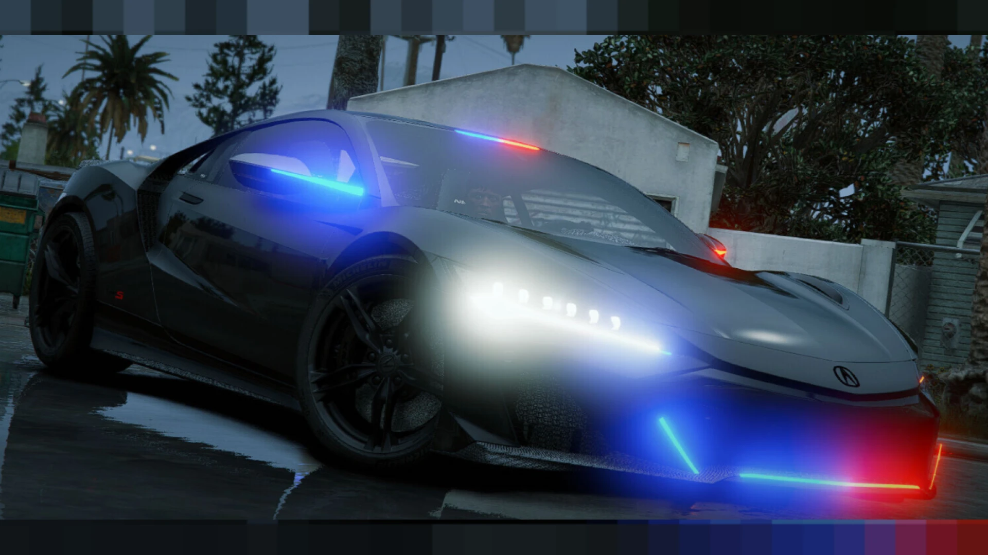 2023 Acura police FiveM add-on patrol car with lightbar on duty