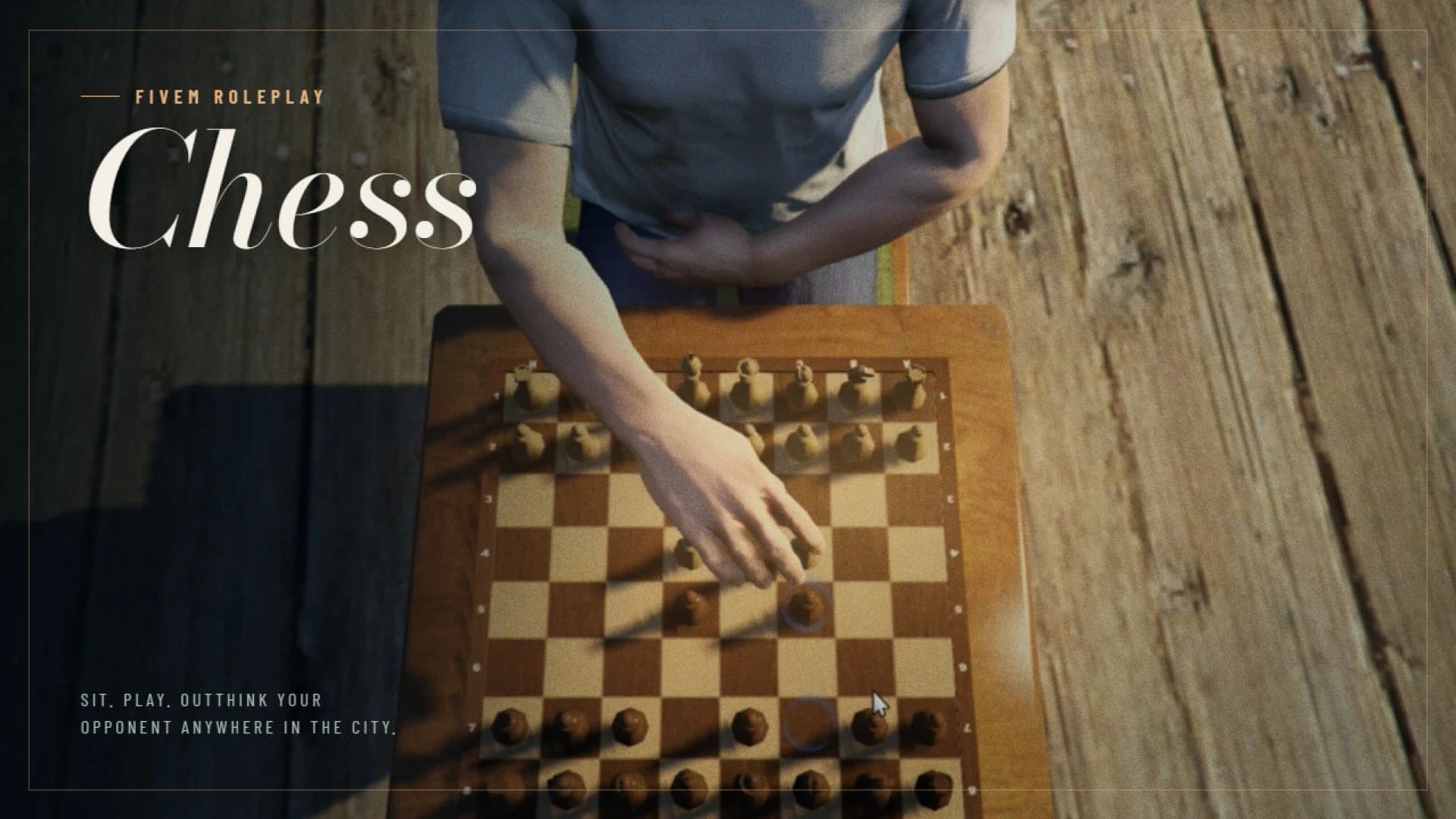 3D chess board with two players in a FiveM world