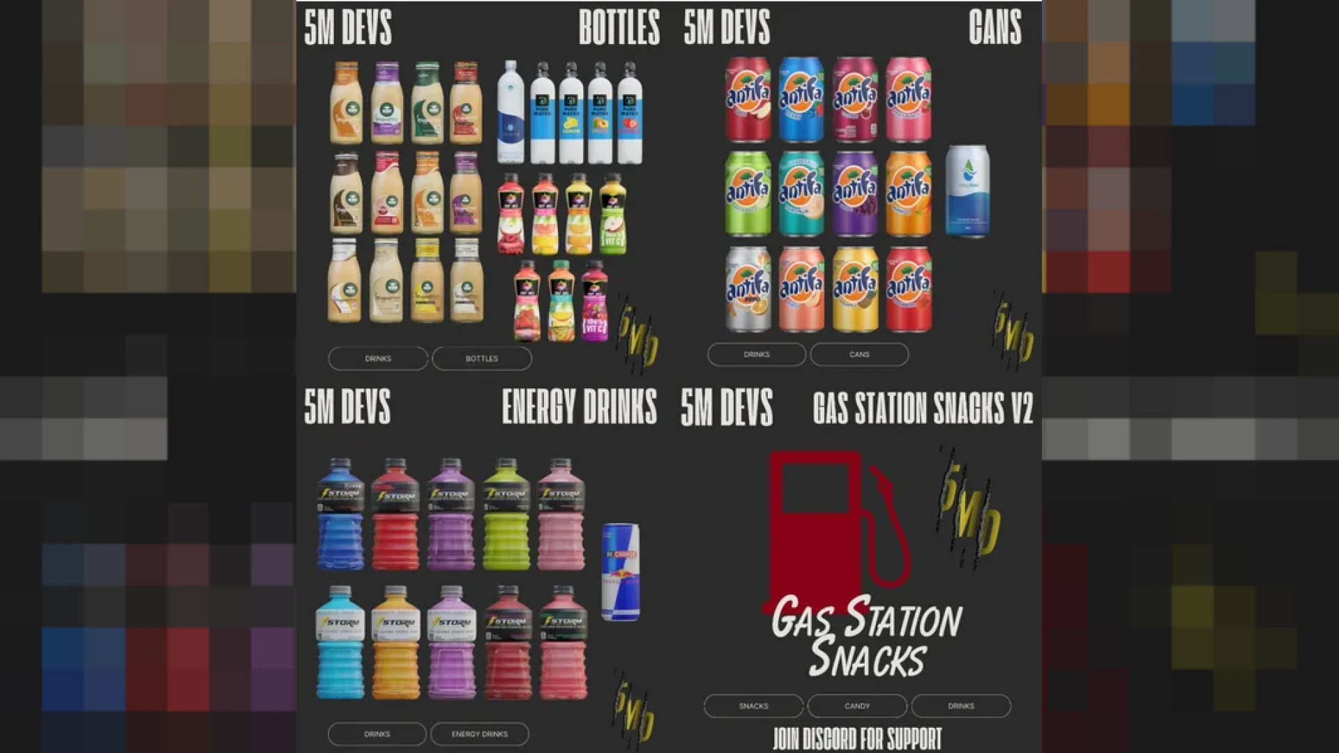 Gas station food props filling a convenience store shelf — view 2
