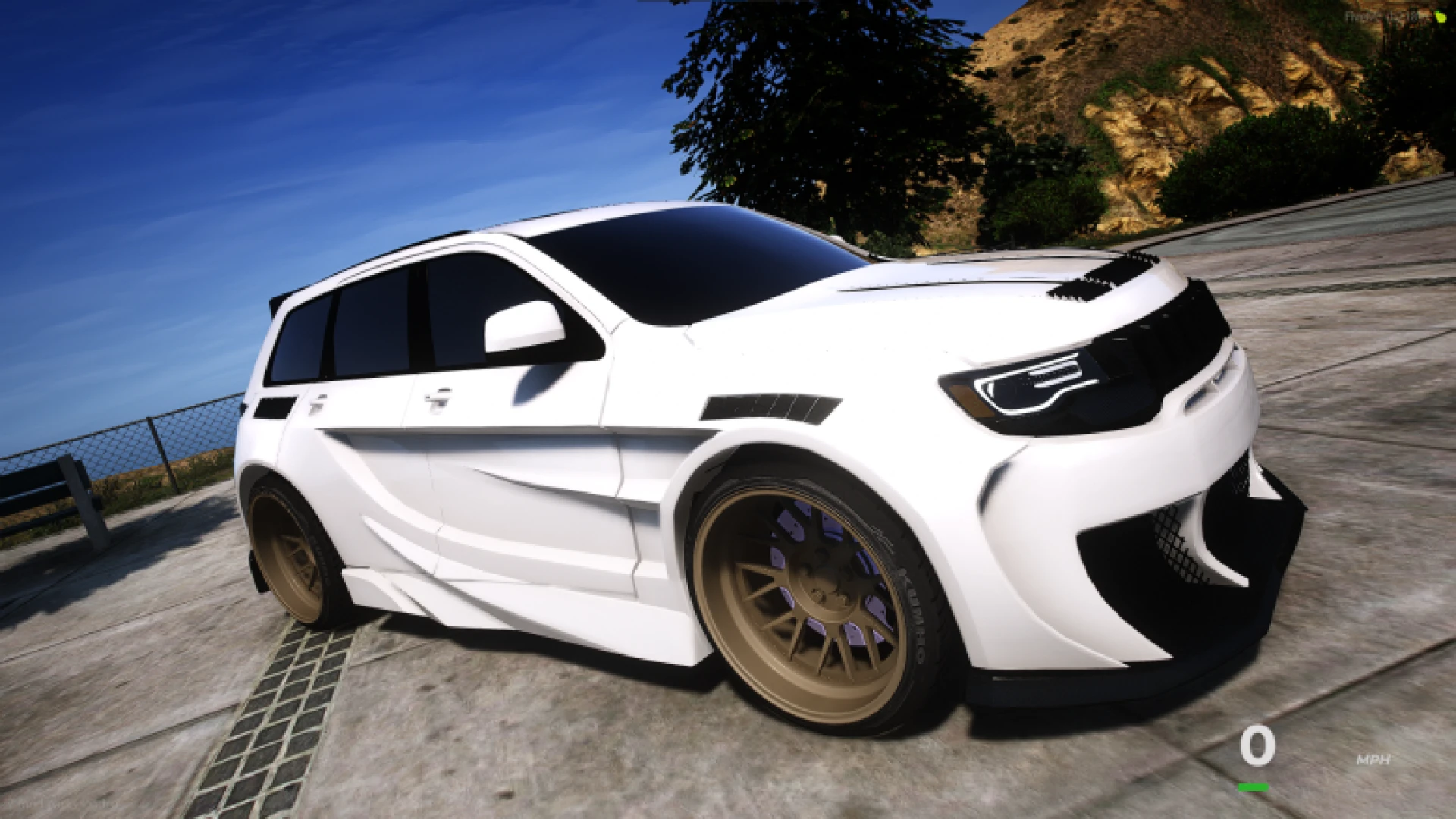 Jeep Trackhawk Concept widebody SUV parked in a FiveM lot