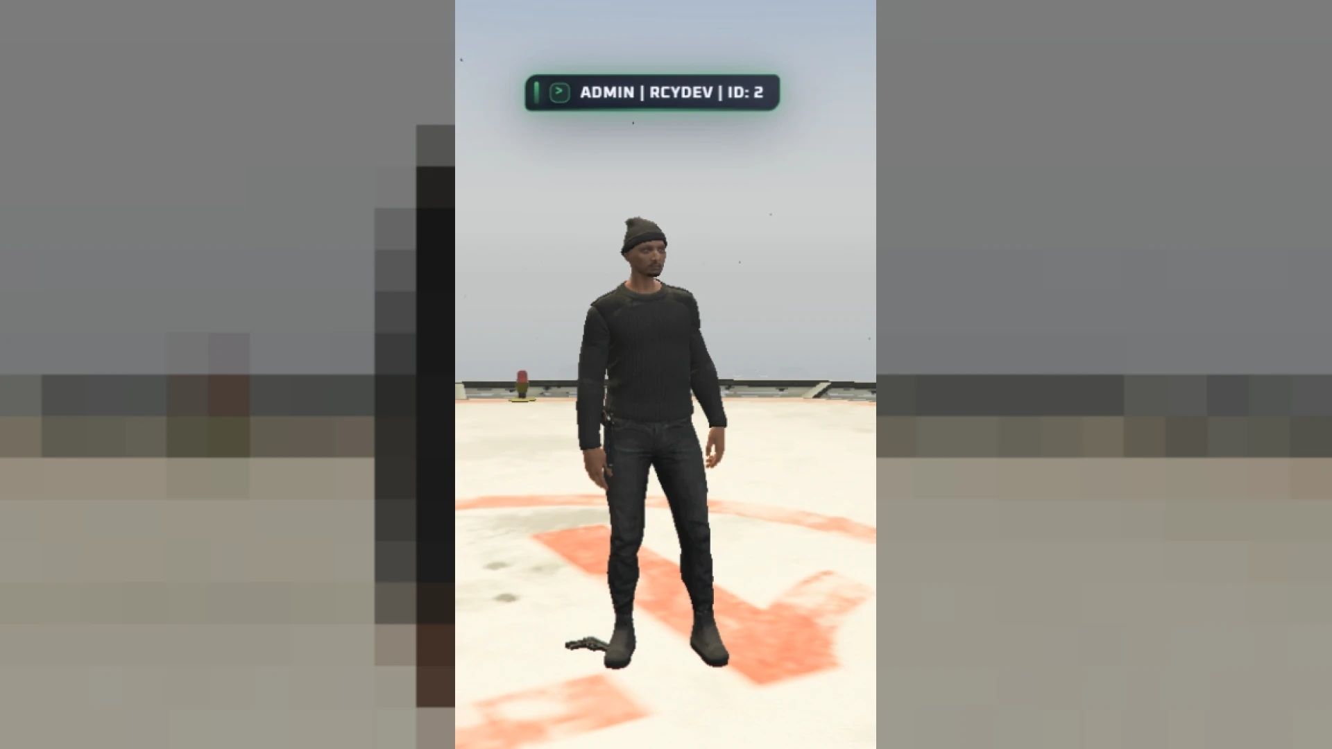 Admin tags system staff nametag floating above a player in FiveM — view 2