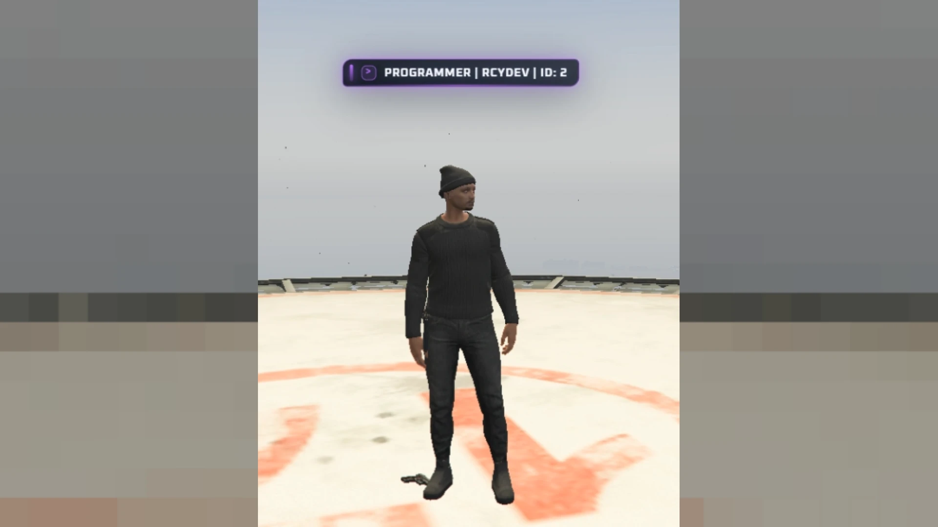 Admin tags system staff nametag floating above a player in FiveM — view 3