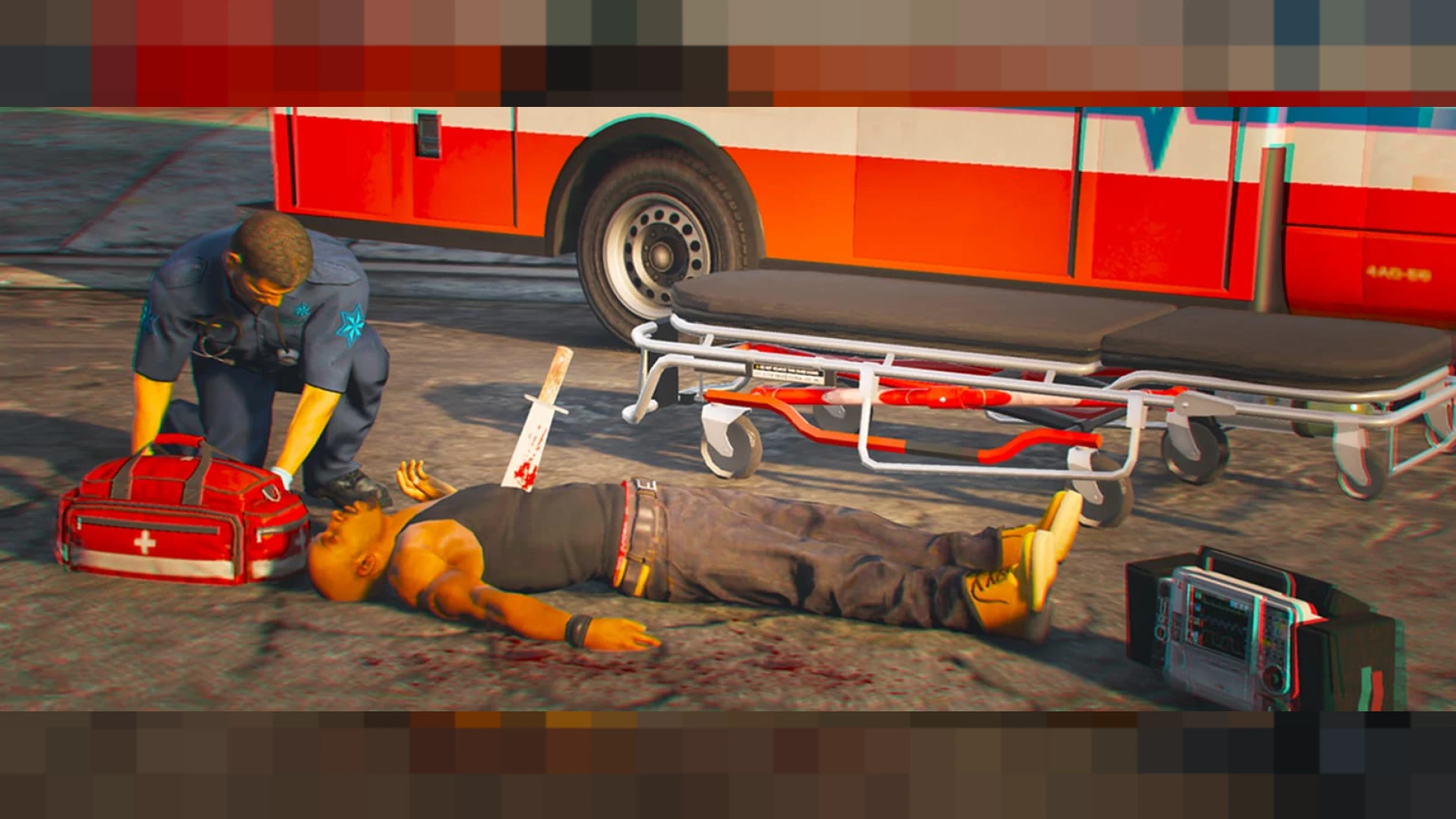 Advanced Ambulance System FiveM ambulance — EMS treating an injured player
