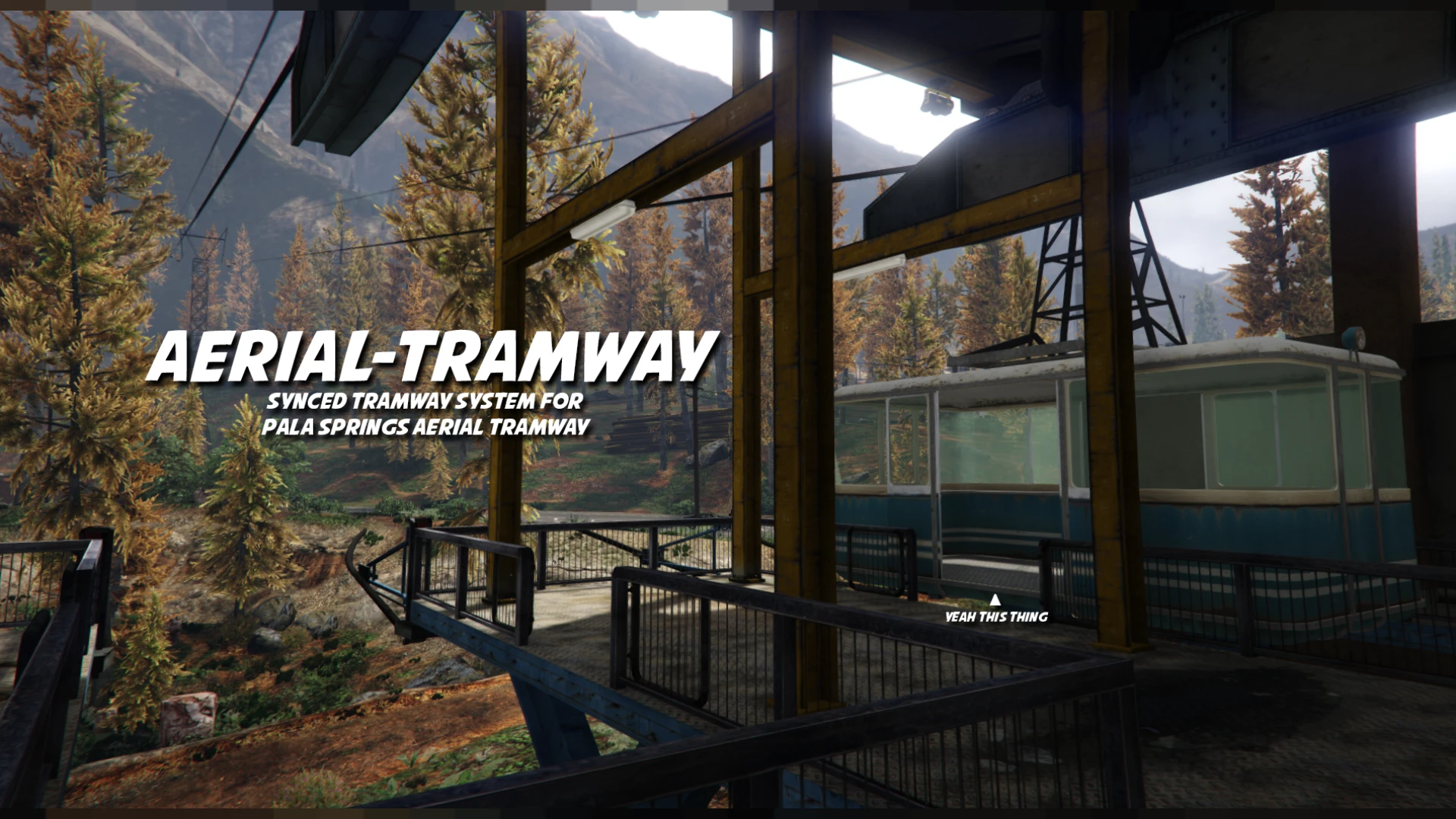 Aerial Tramways cable car ascending the mountain in FiveM — view 2