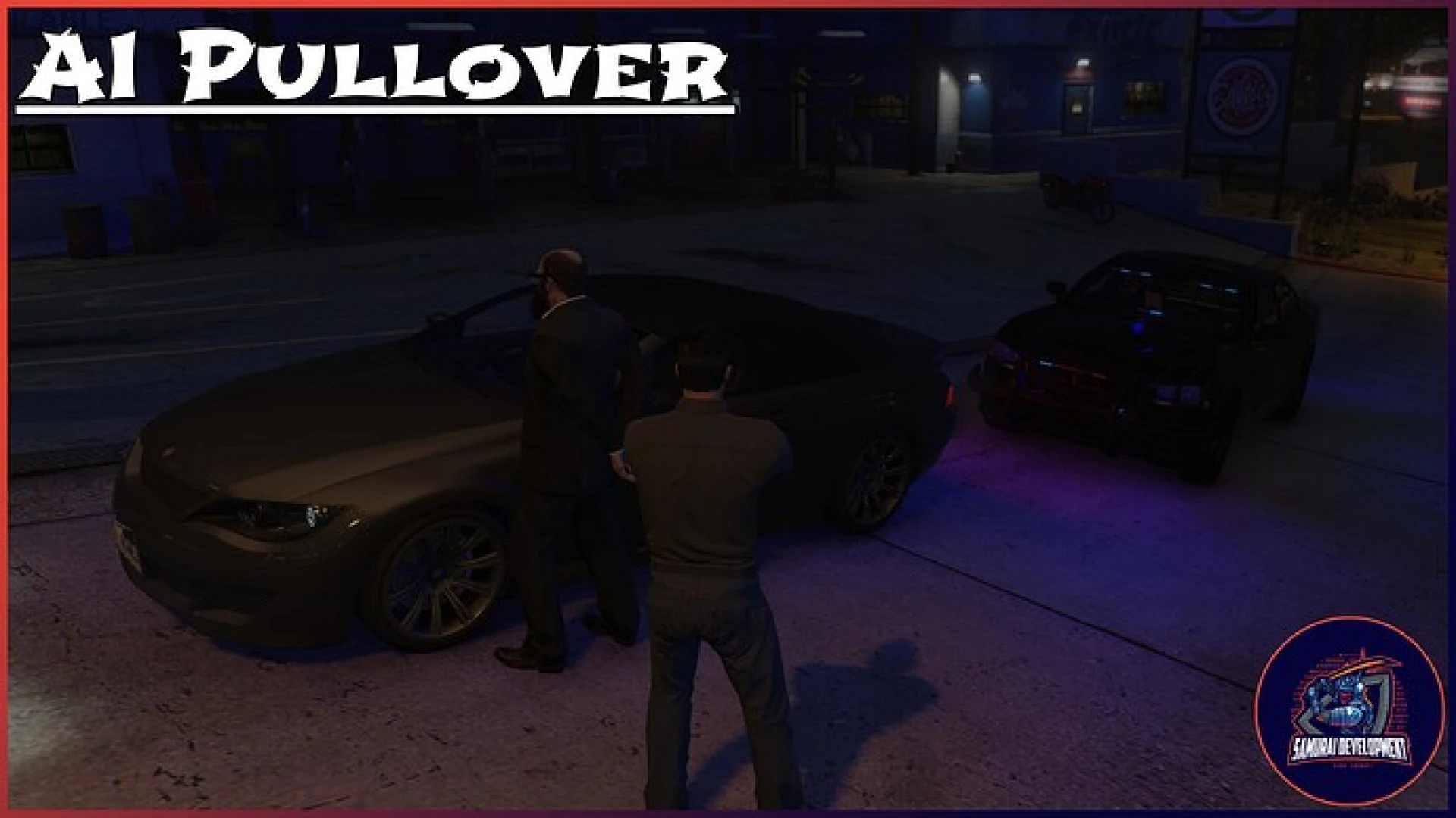 AI Pullover FiveM script — police traffic stop pulling over an AI driver