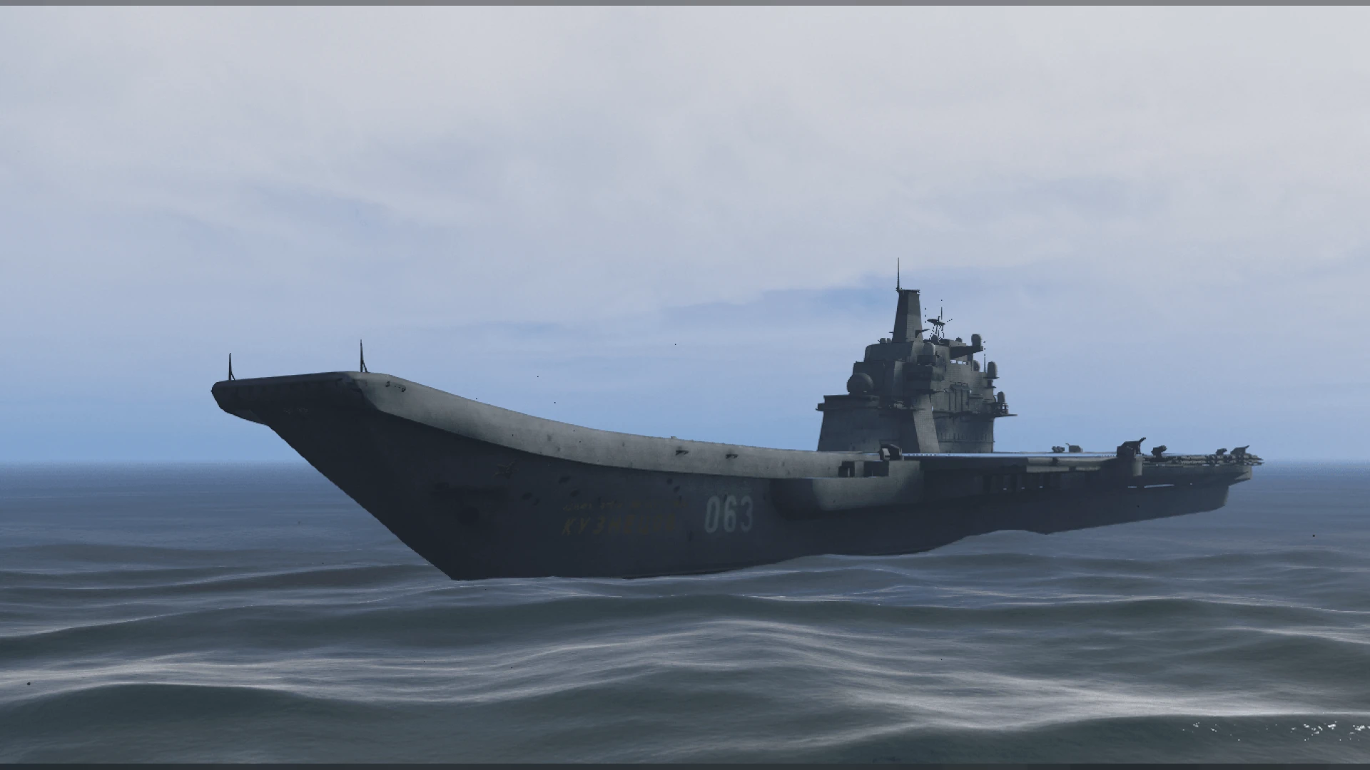 Aircraft carrier MLO with flight deck and jets at sea in FiveM