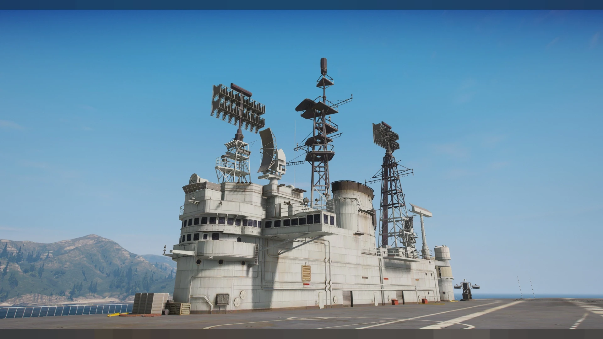 Aircraft carrier mlo flight deck and hangar of HMS Ark Royal in FiveM
