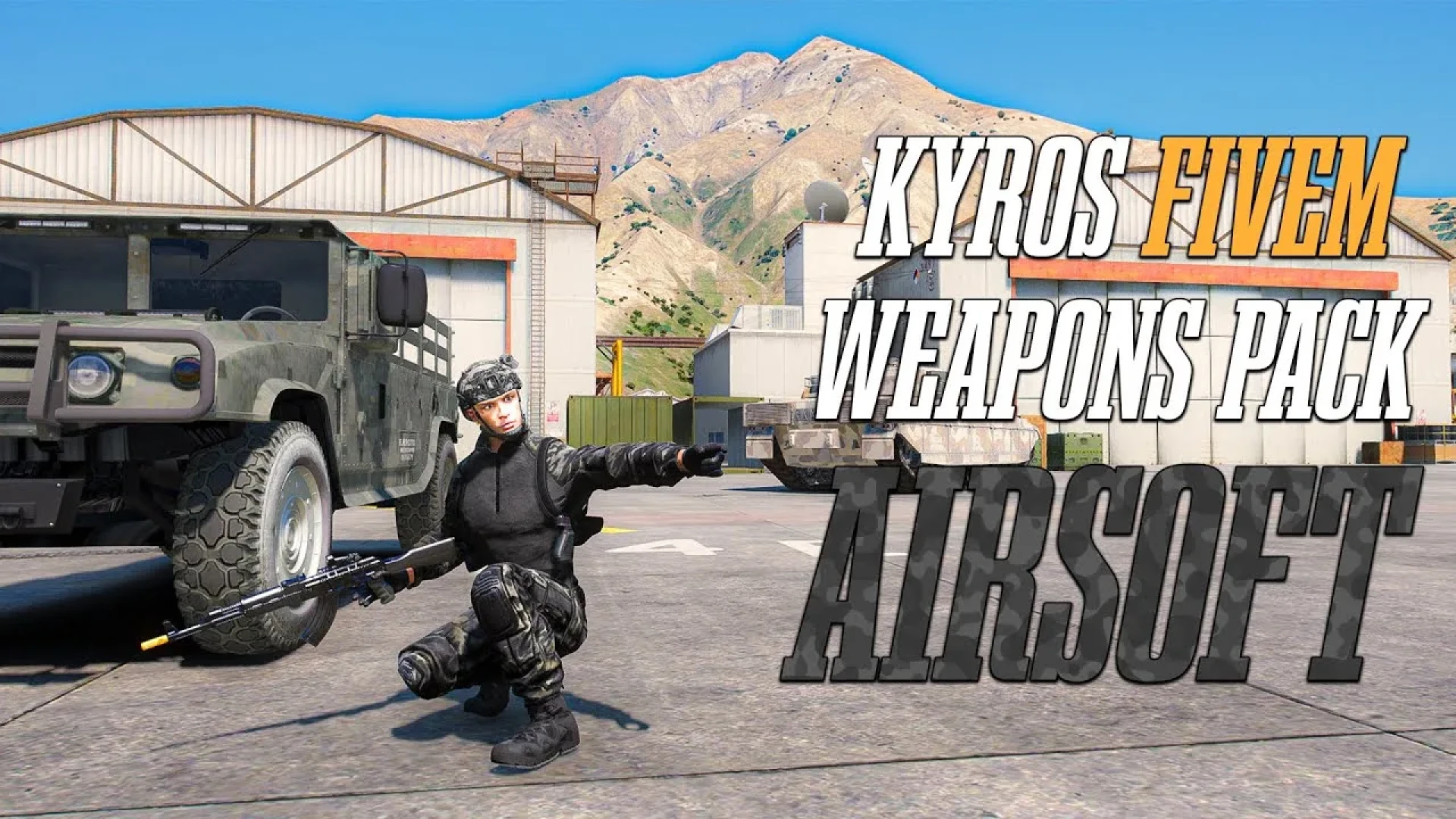 Airsoft weapons pack showing replica-style firearms in FiveM