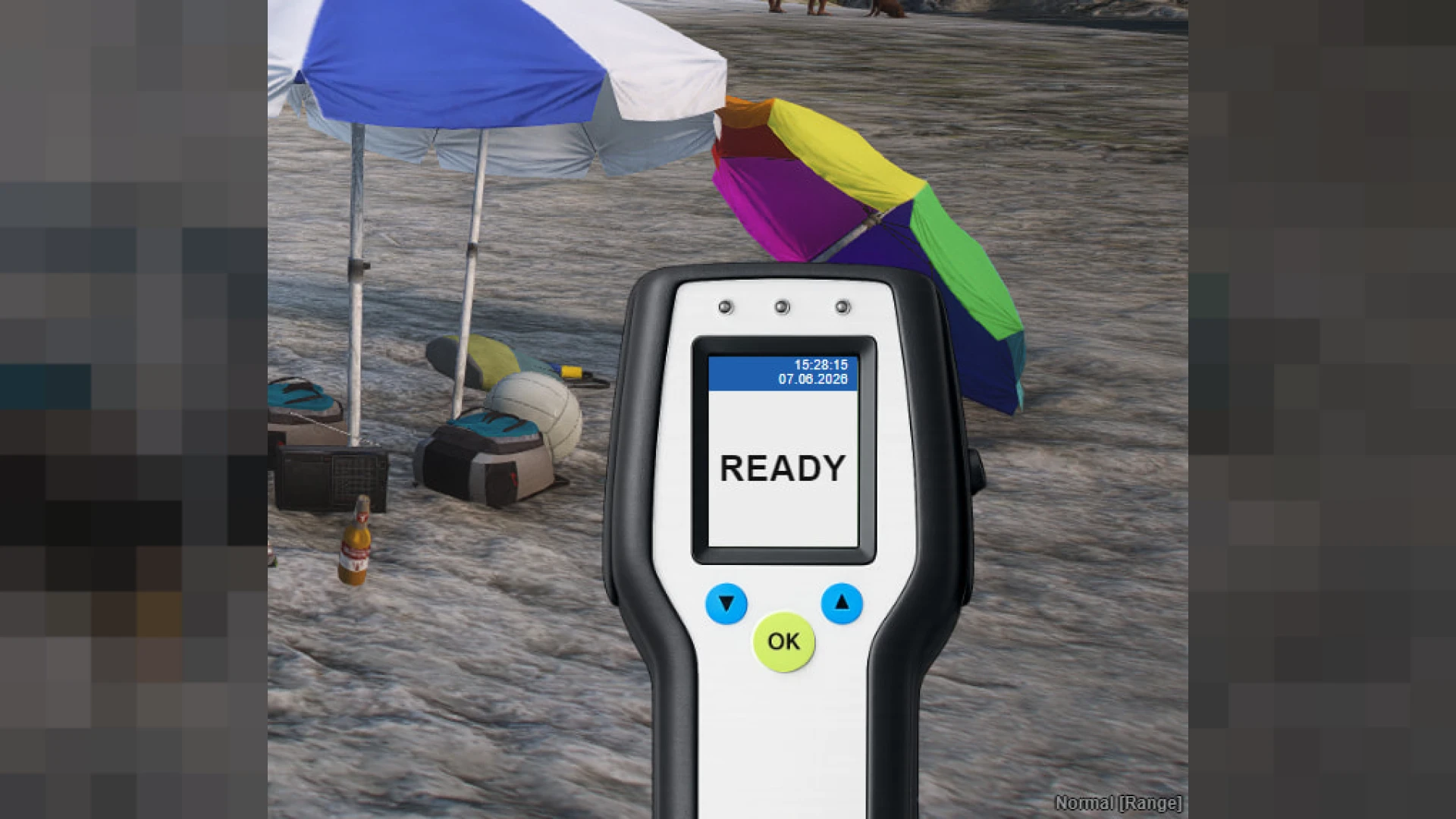 Breathalyzer script showing an Alcotest 7510 handheld device in FiveM — view 2