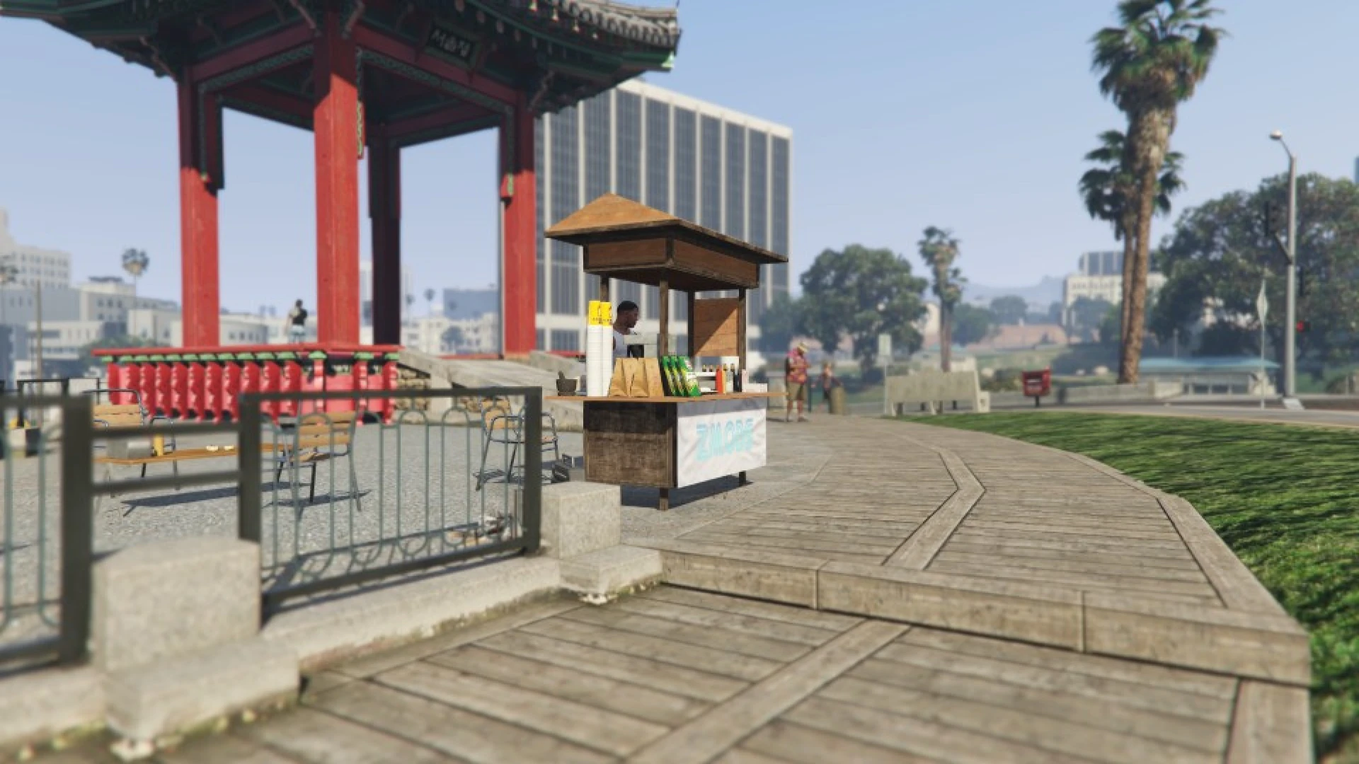 Angkringan food stall MLO with seating and street food props in FiveM — view 2