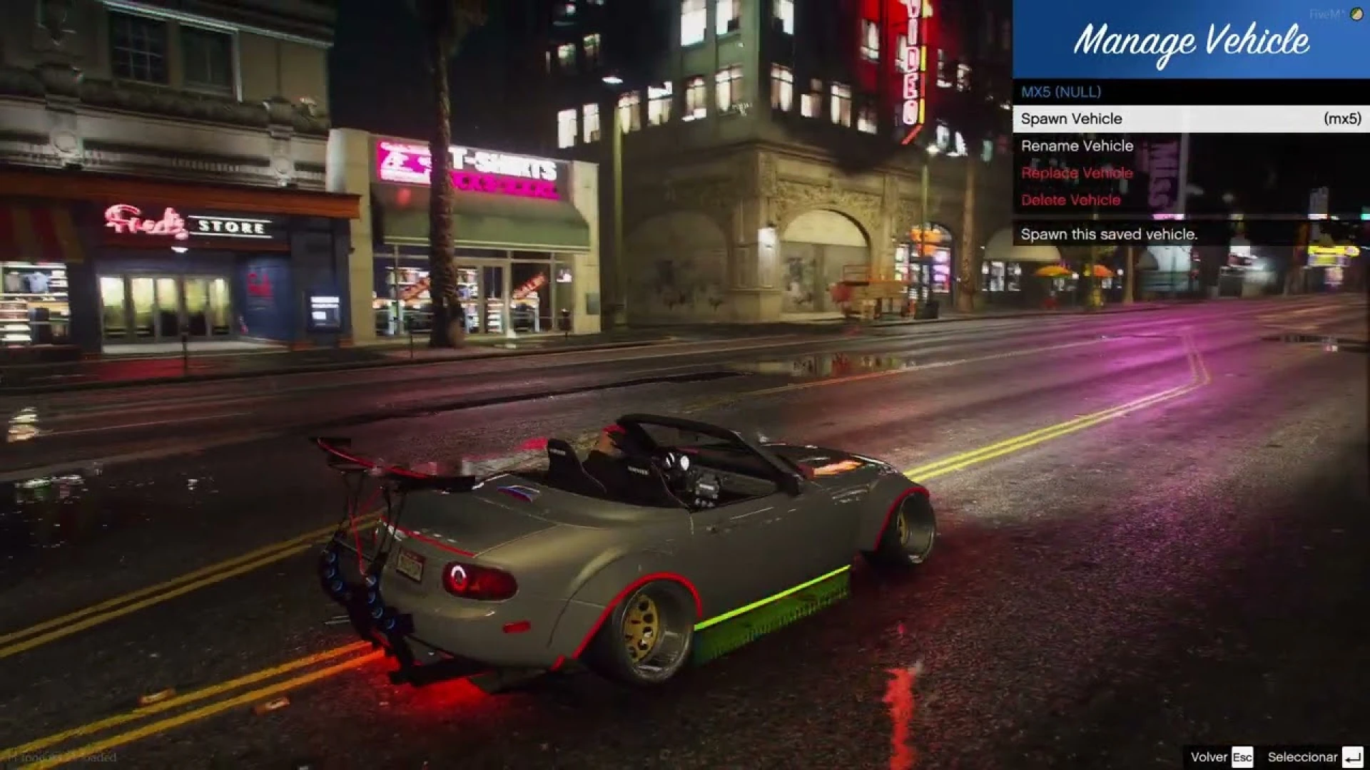 animated MX5 Rainbow FiveM vehicle shown in-game