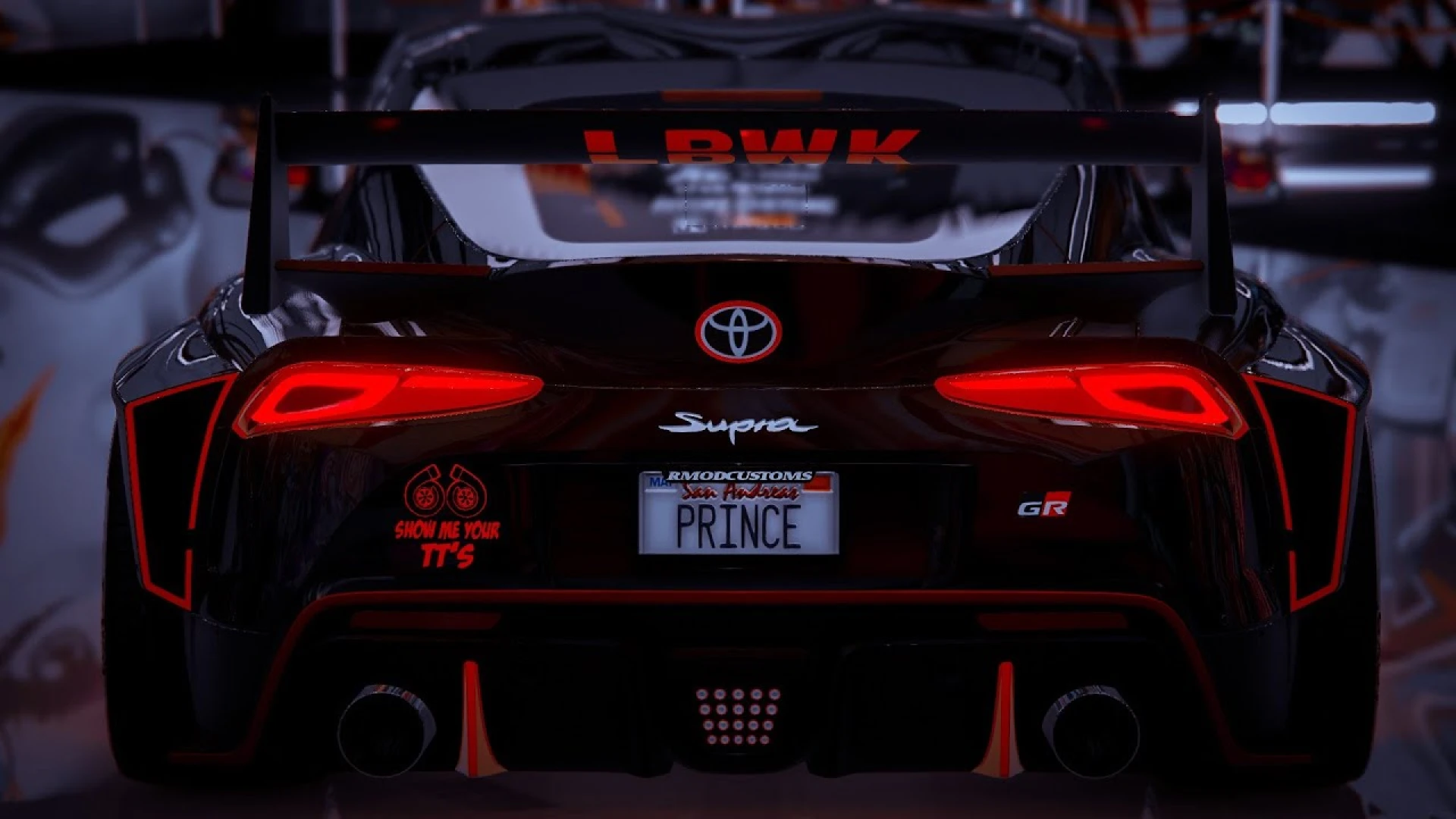 animated Toyota Supra FiveM vehicle shown in-game