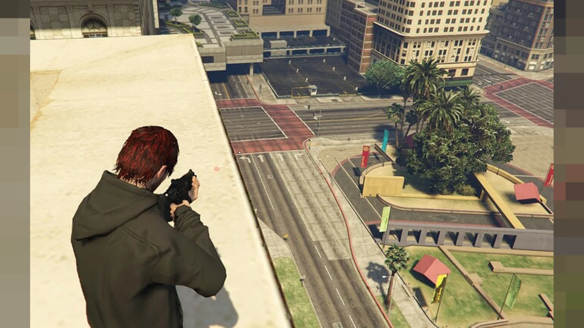Anti right peek aiming adjustment in a FiveM gunfight — view 2