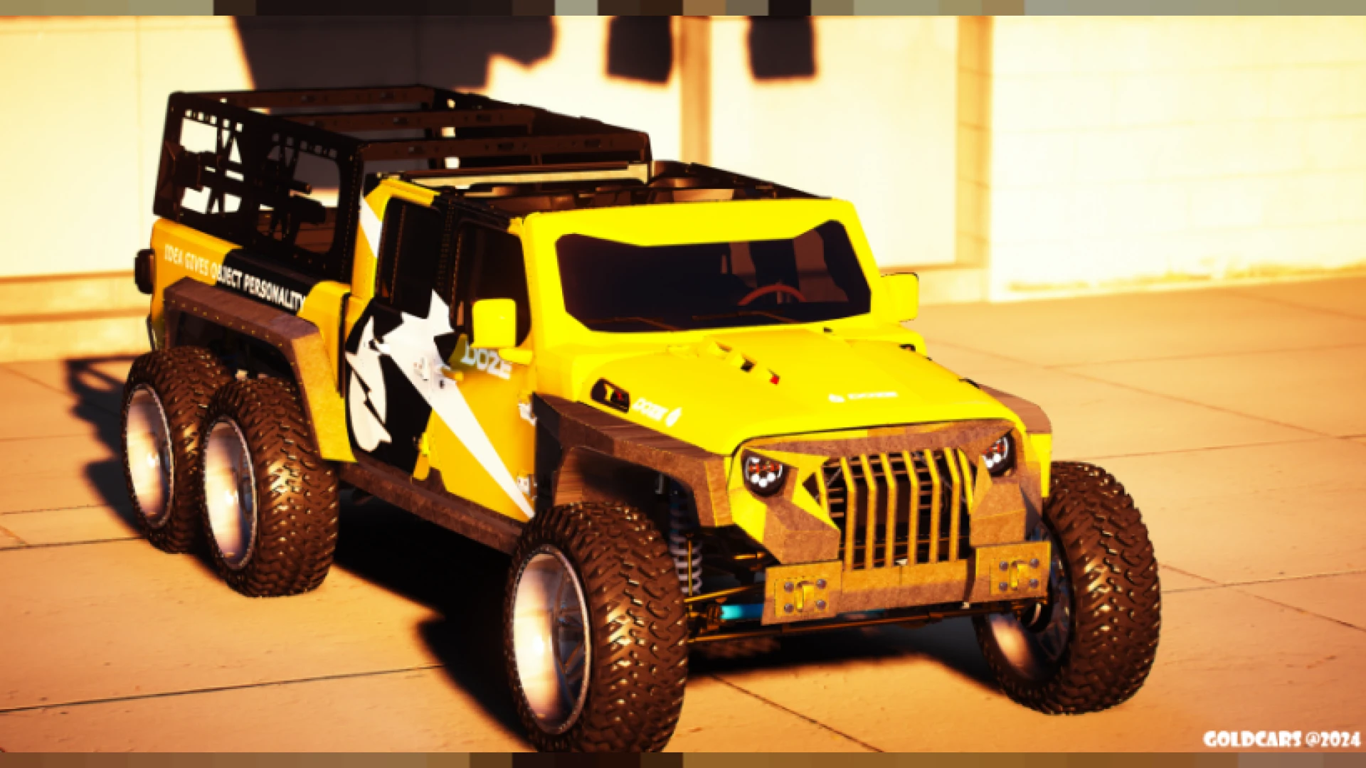 Apocalypse 6x6 dozer off-road add-on vehicle for FiveM on rough terrain