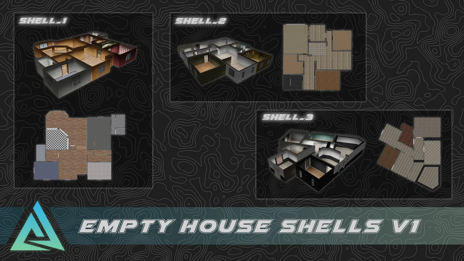 Empty house shell interior with bare walls ready for custom furniture