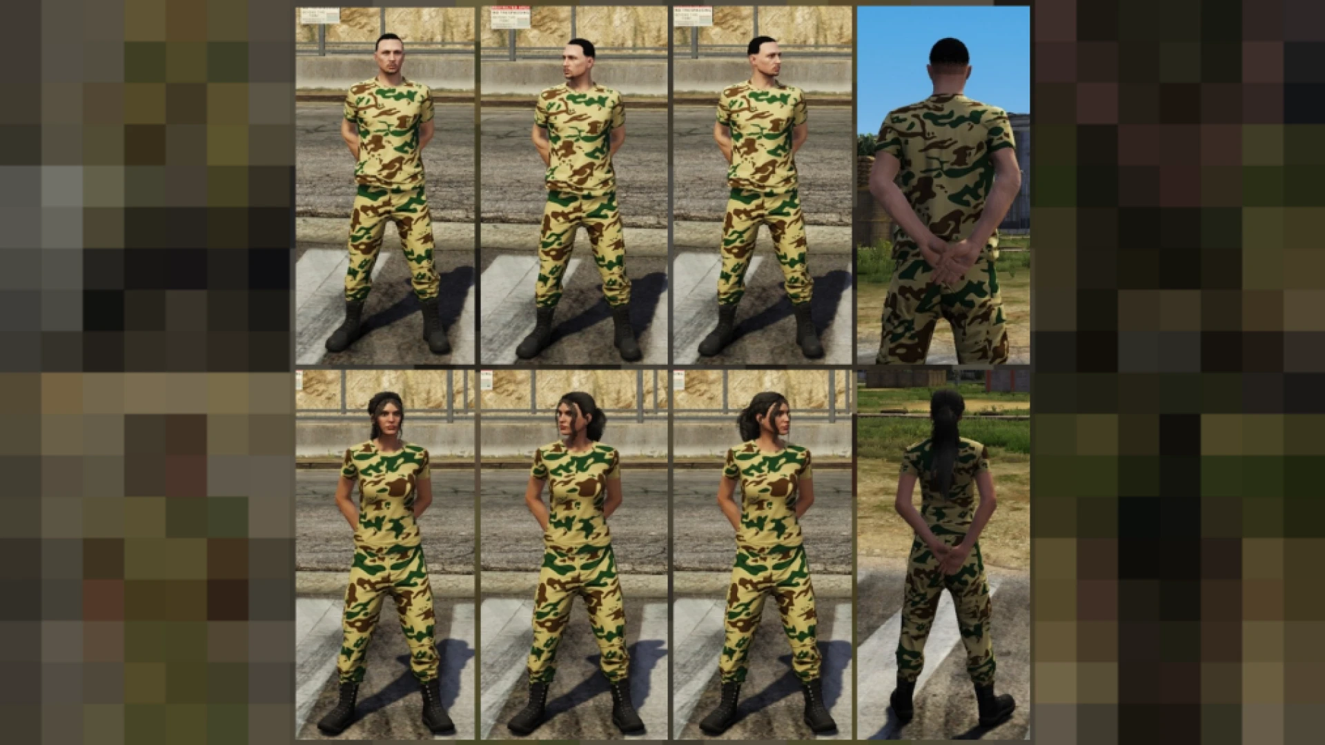 Soldiers performing army animations with salutes and formation poses