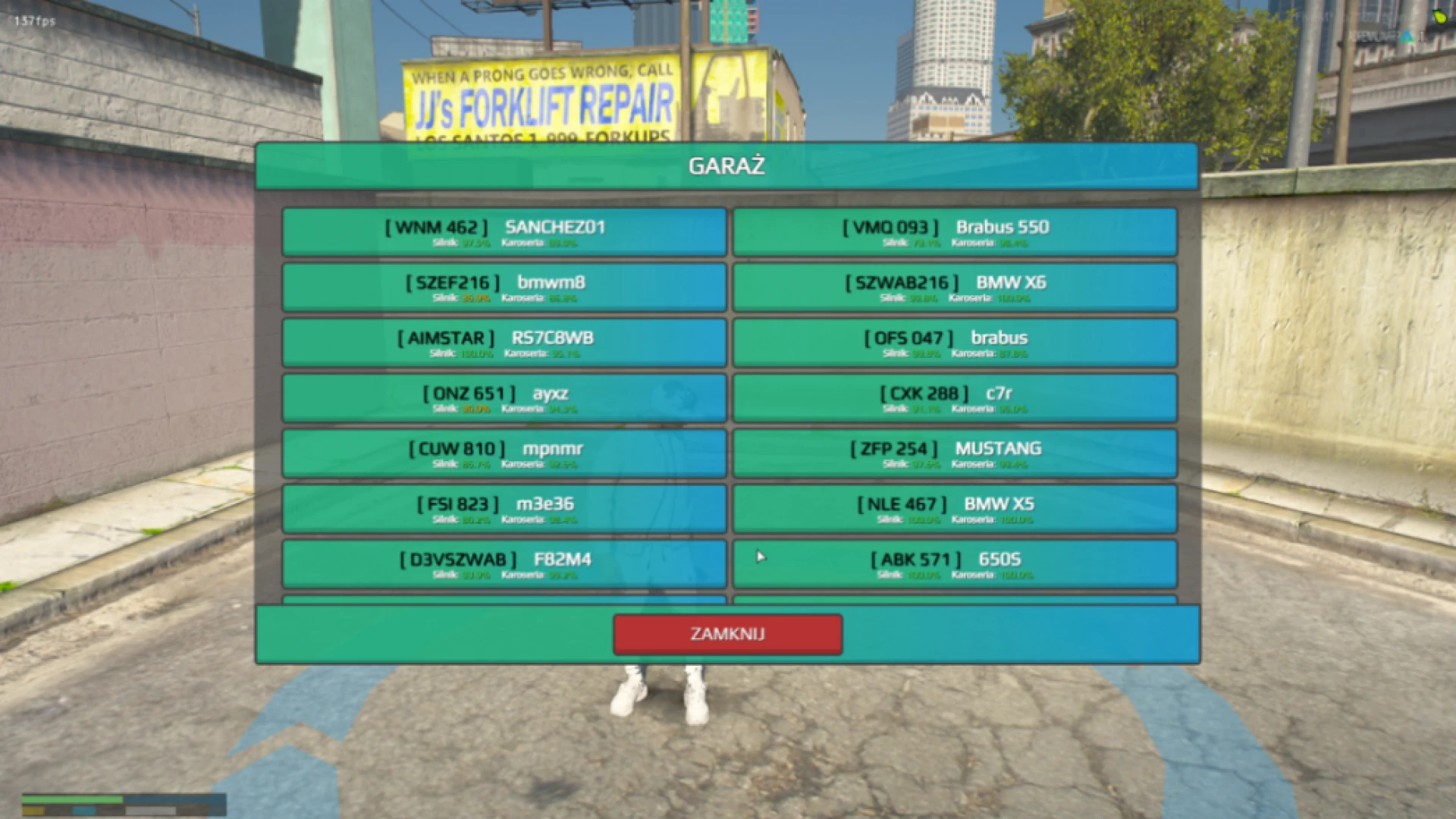 ARP garage system vehicle storage interface for FiveM
