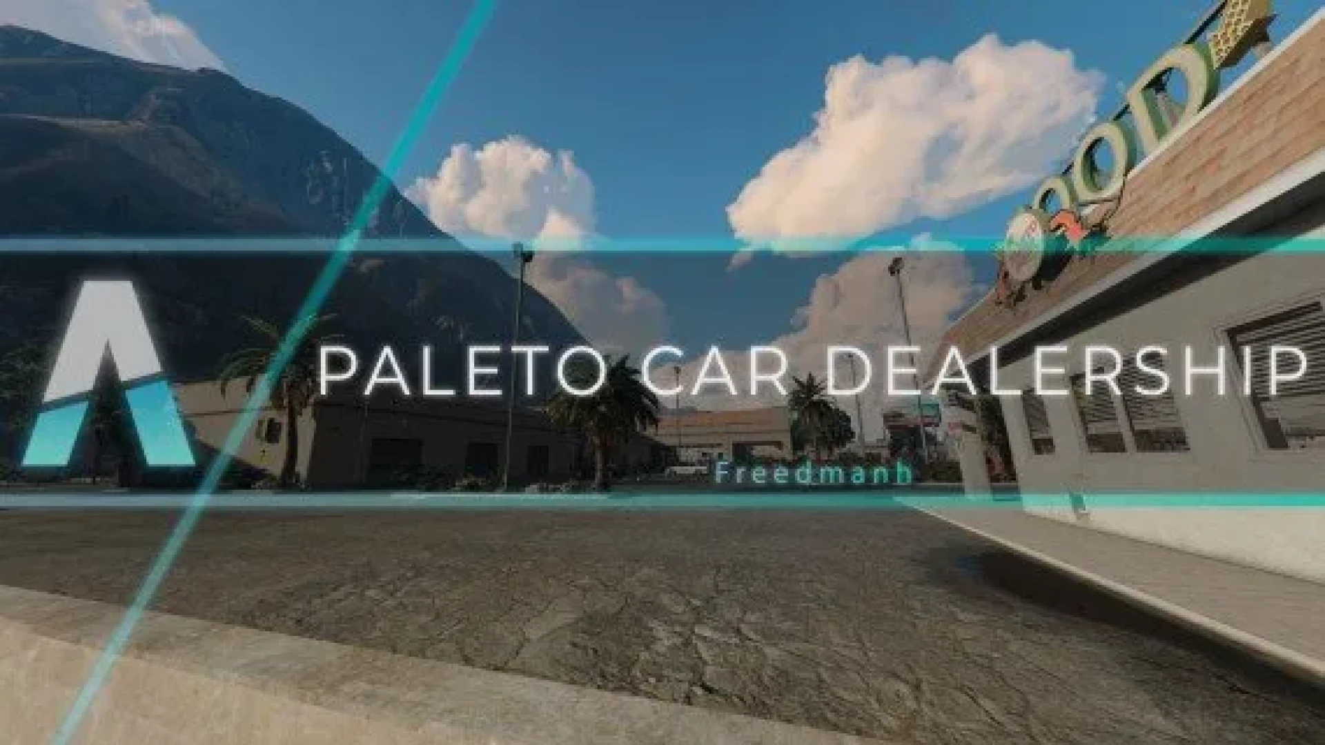 Paleto Car Dealership showroom floor with display vehicles in FiveM