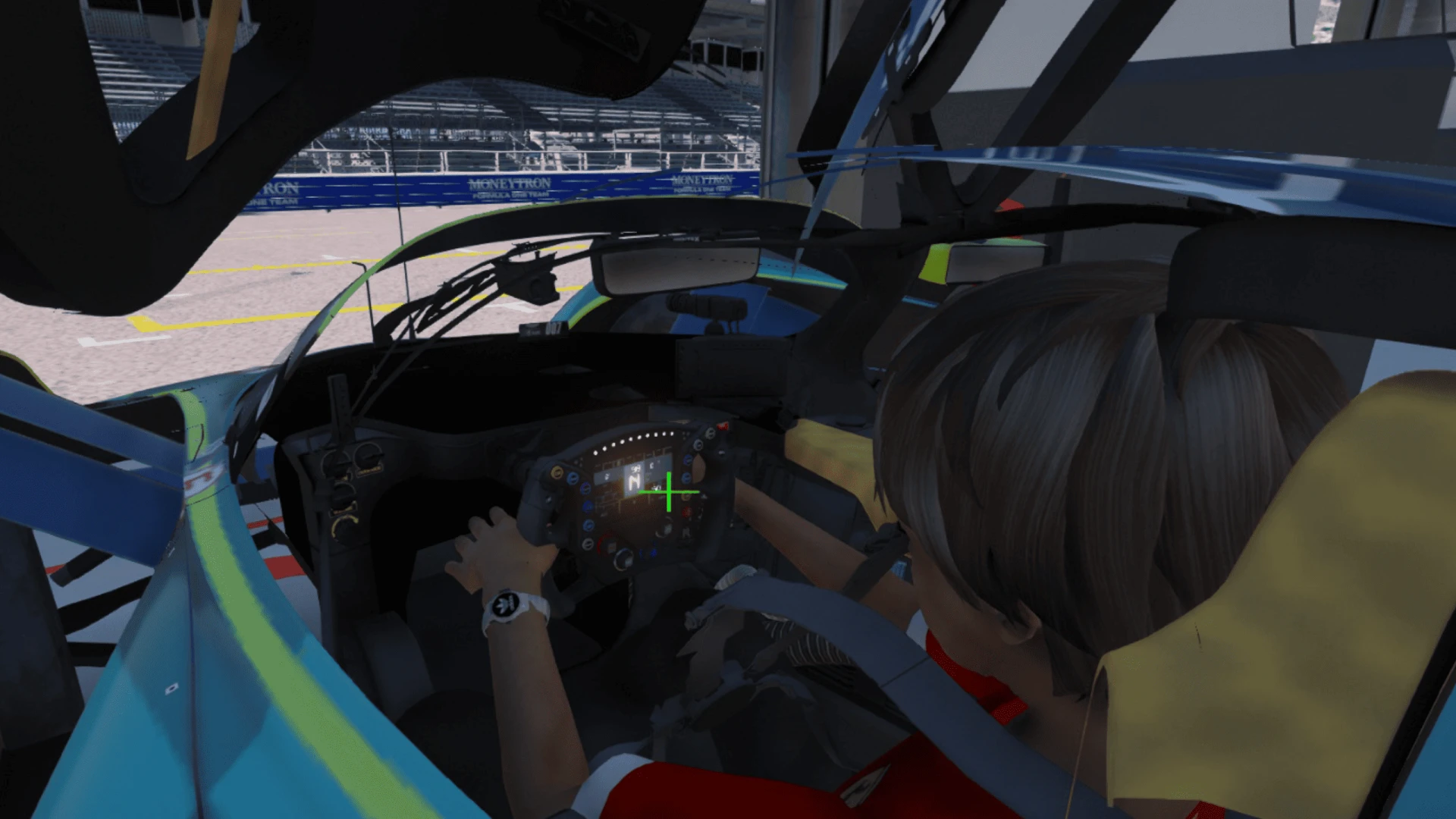 Aston Martin AMR LMH WEC 2025 hypercar racer on a FiveM circuit — view 2