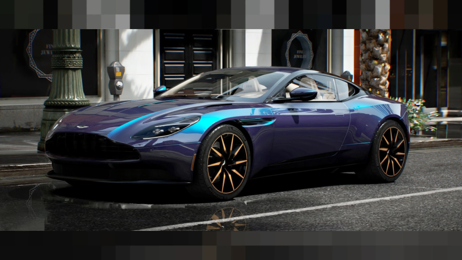 Aston Martin DB11 FiveM grand tourer add-on vehicle on a coastal road