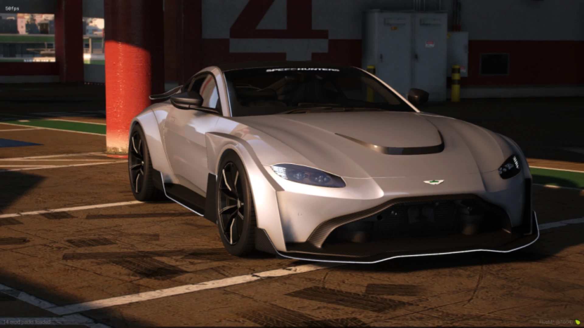 Aston Martin Vantage SpeedHunter Edition FiveM car with show livery at a meet