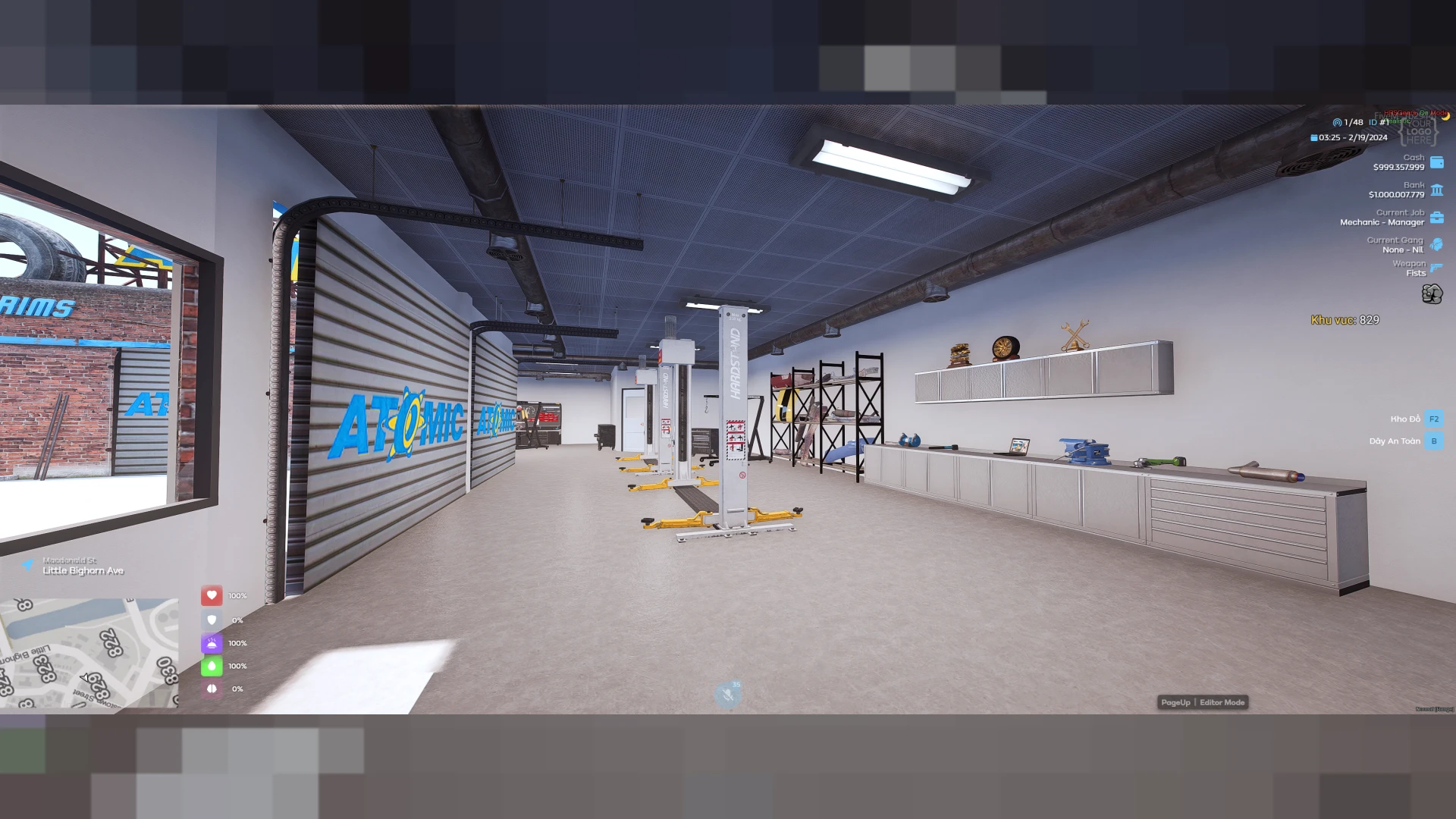 Atomic mechanic mlo garage with lifts, tools and service bays — view 2