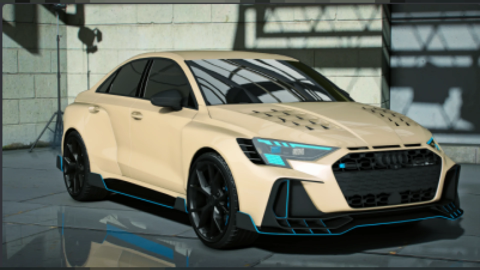 Audi RS3 Sedan Hycade parked in a FiveM city street