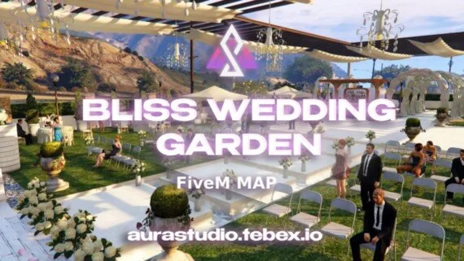 Wedding garden MLO outdoor ceremony venue with altar and seating