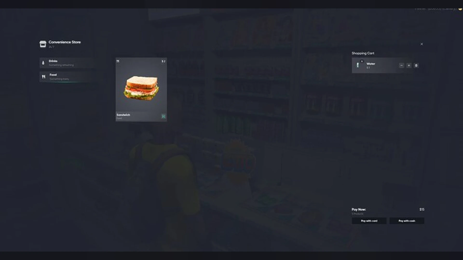 AV shop script store menu open at a FiveM convenience store counter