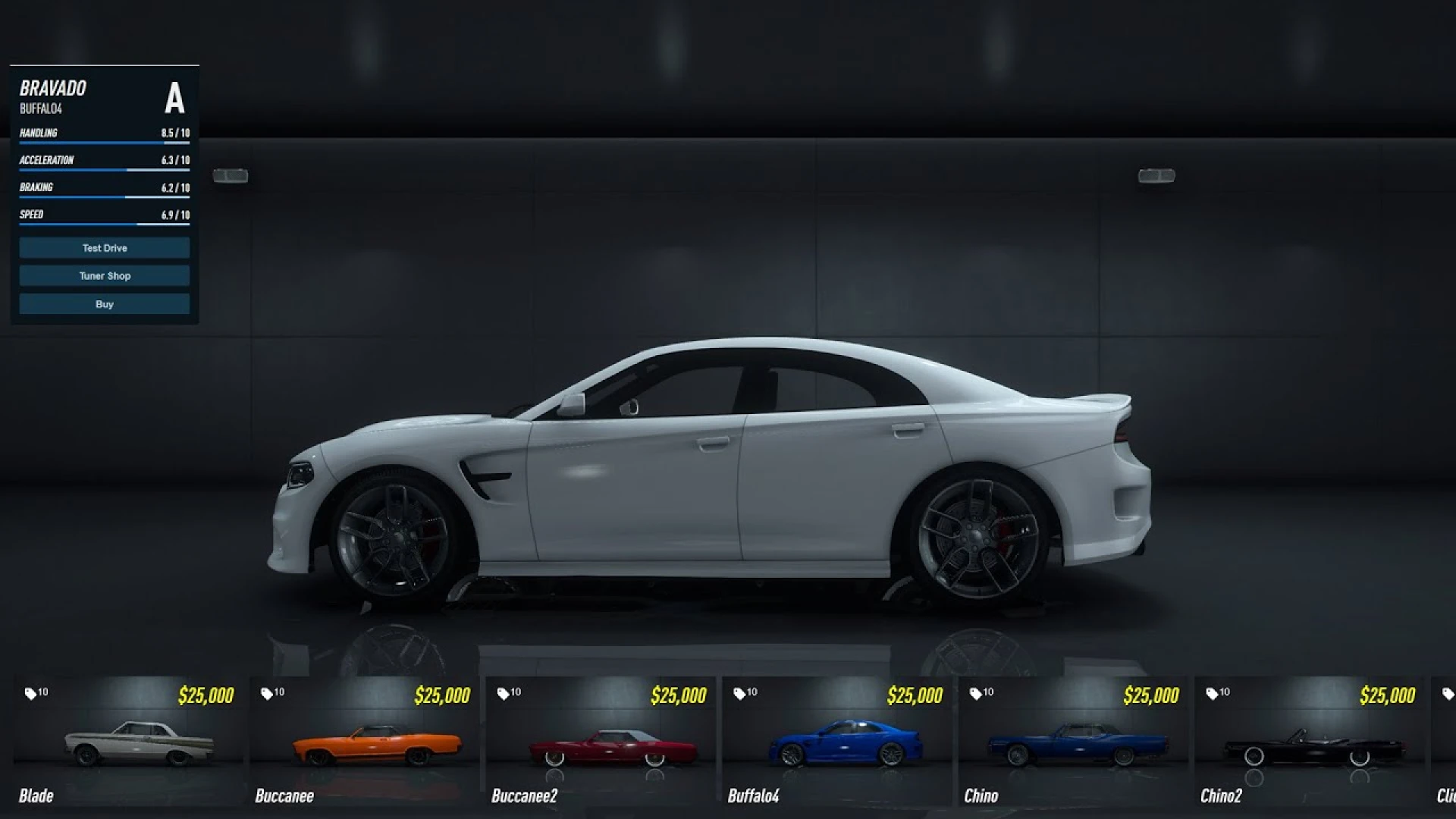 AV Vehicle Shop FiveM car dealership — showroom vehicle browsing UI