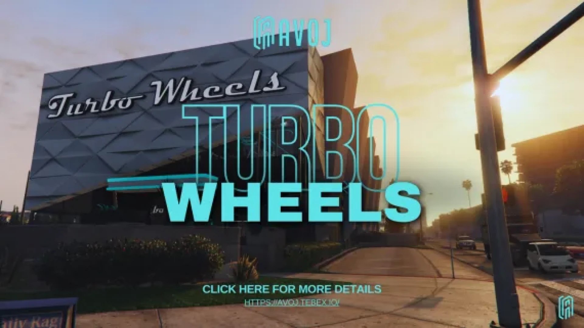 Turbo wheels garage with service bays, vehicle lifts, and a showroom front