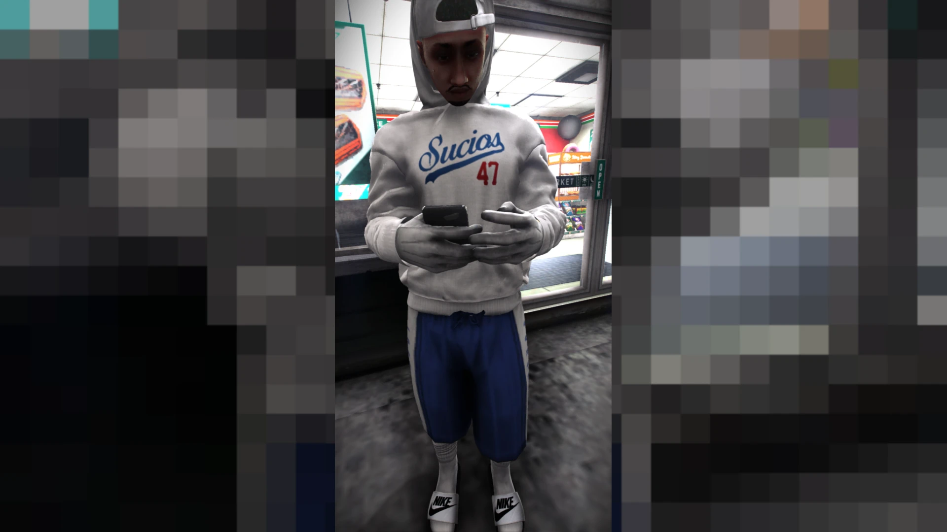 Basketball pants for FiveM MP male shown on a ped