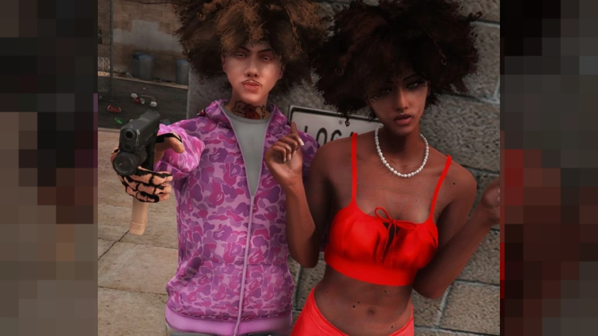 Big Frizzy Hair styled on a FiveM MP character
