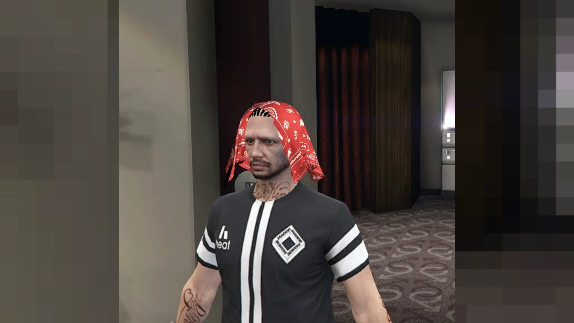 Billie Eilish Bandana on a FiveM MP male freemode character — view 2