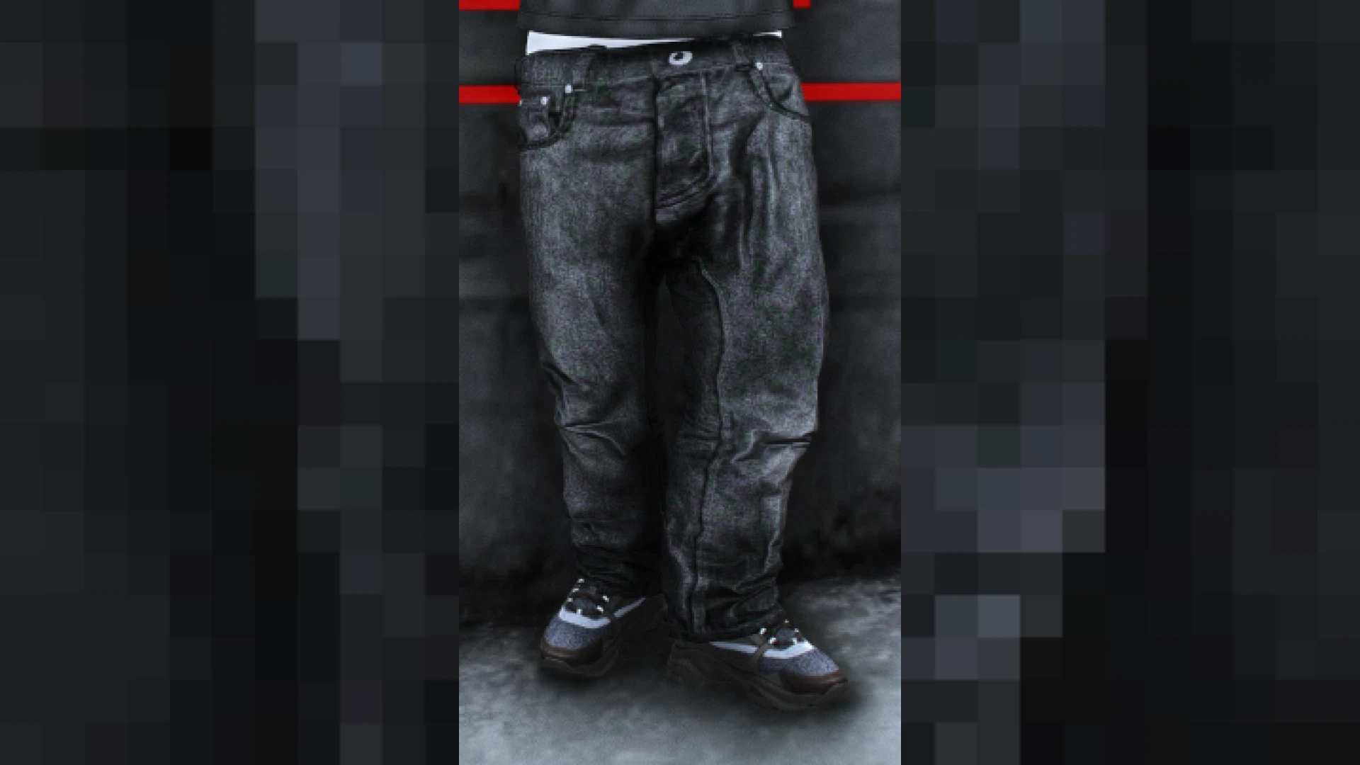 Black jeans denim pants shown on a FiveM freemode character