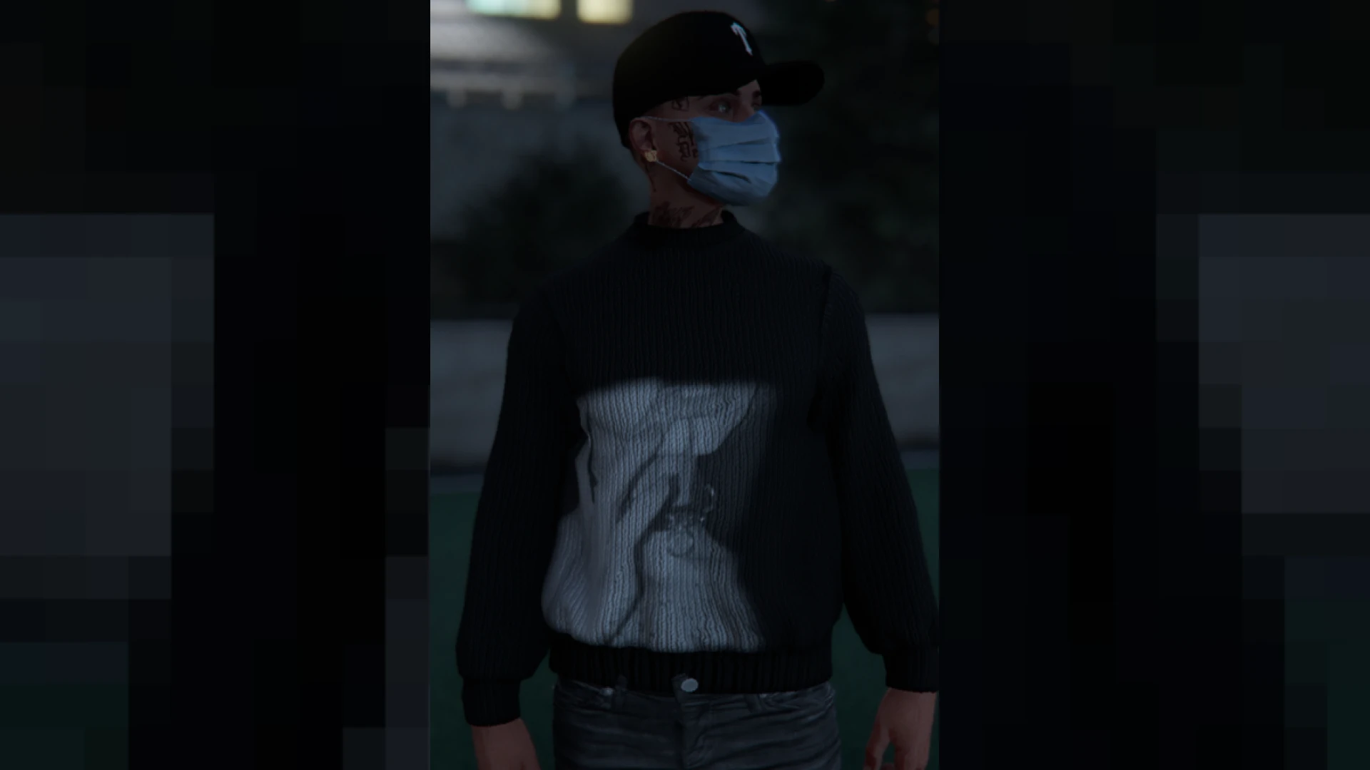 Black sweater on FiveM freemode character
