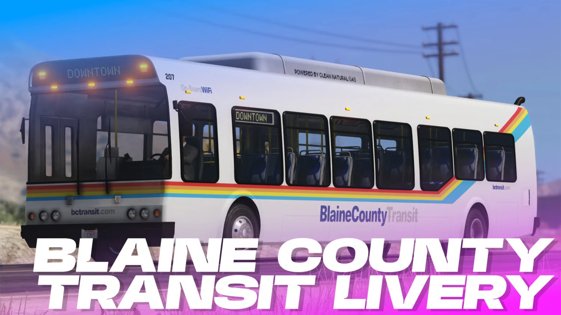Blaine County Transit high-quality 4K bus livery FiveM add-on