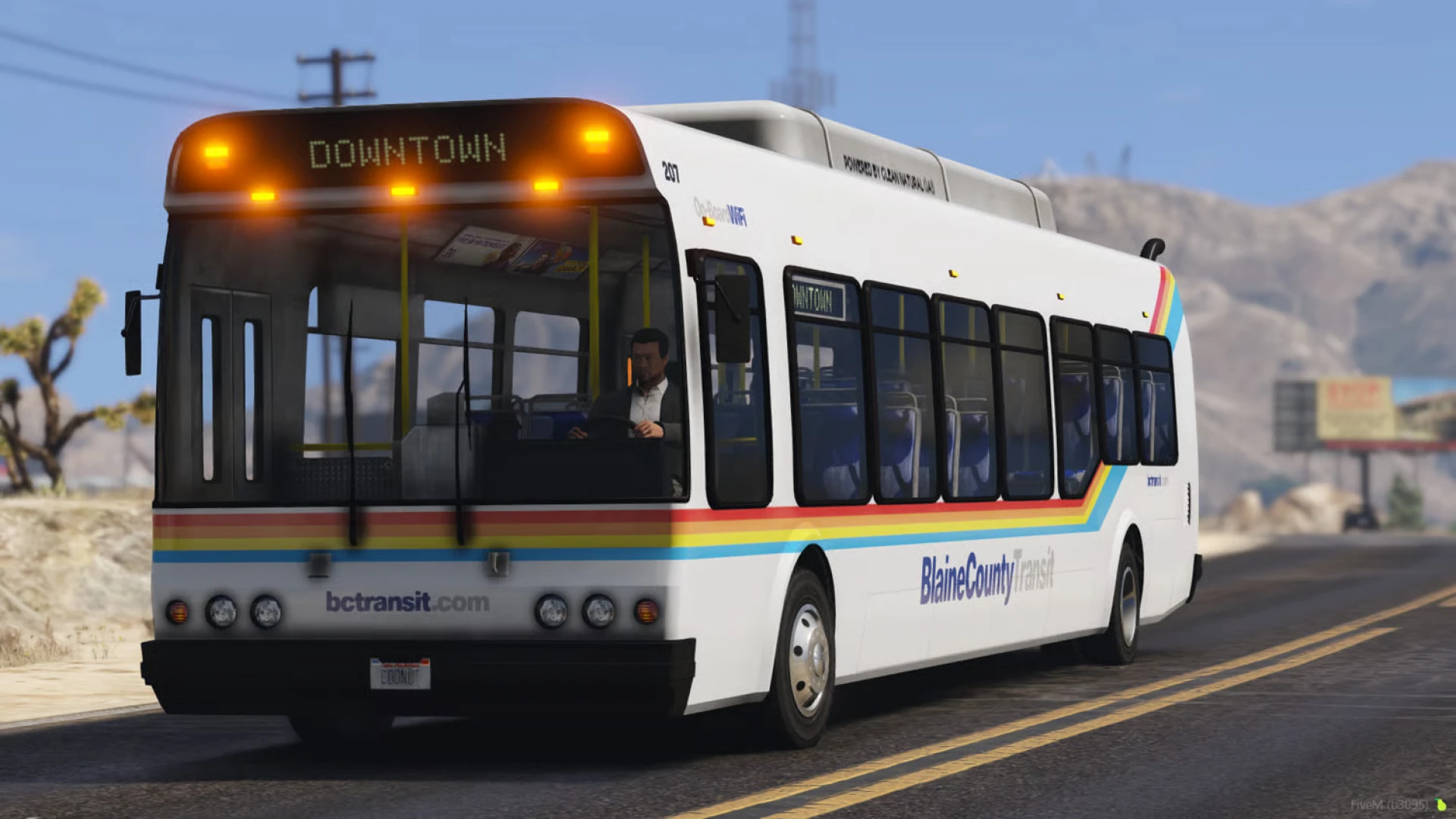 Blaine County Transit high-quality 4K bus livery FiveM add-on — view 2