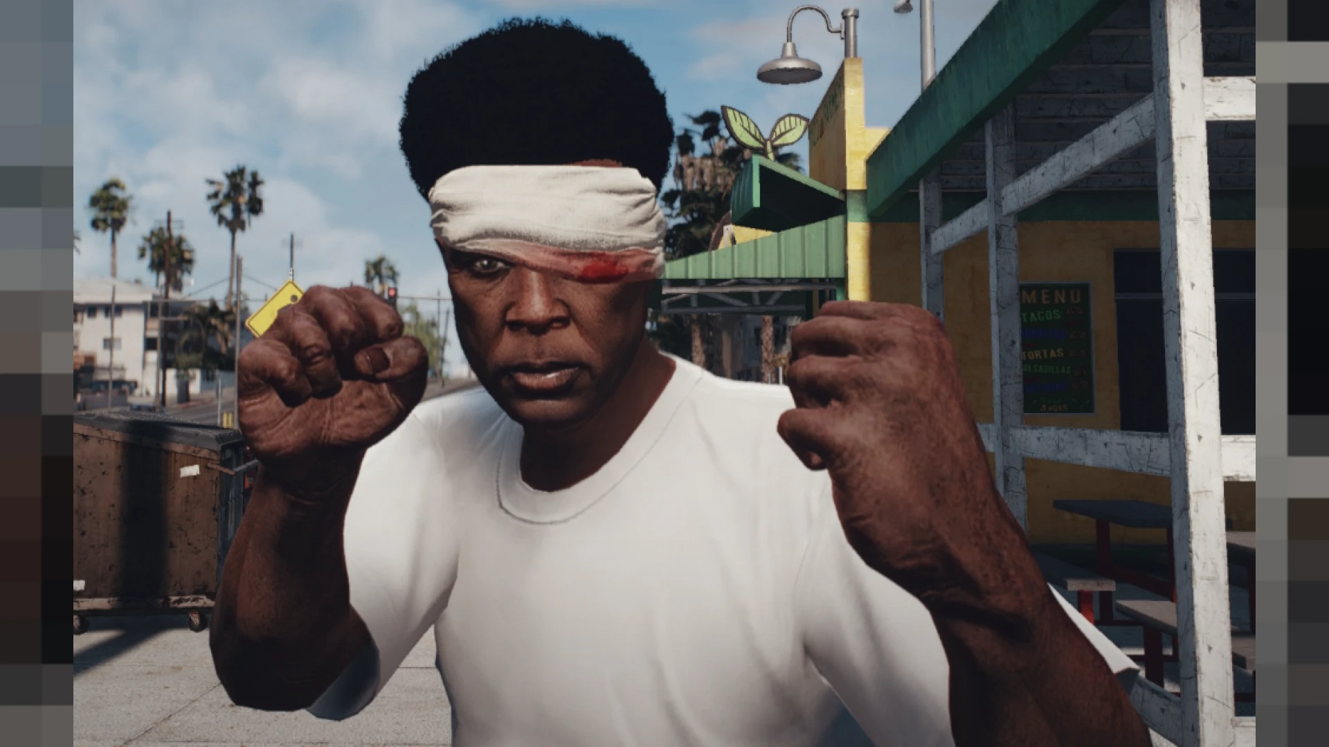 blood bandana gang accessory on a GTA V character