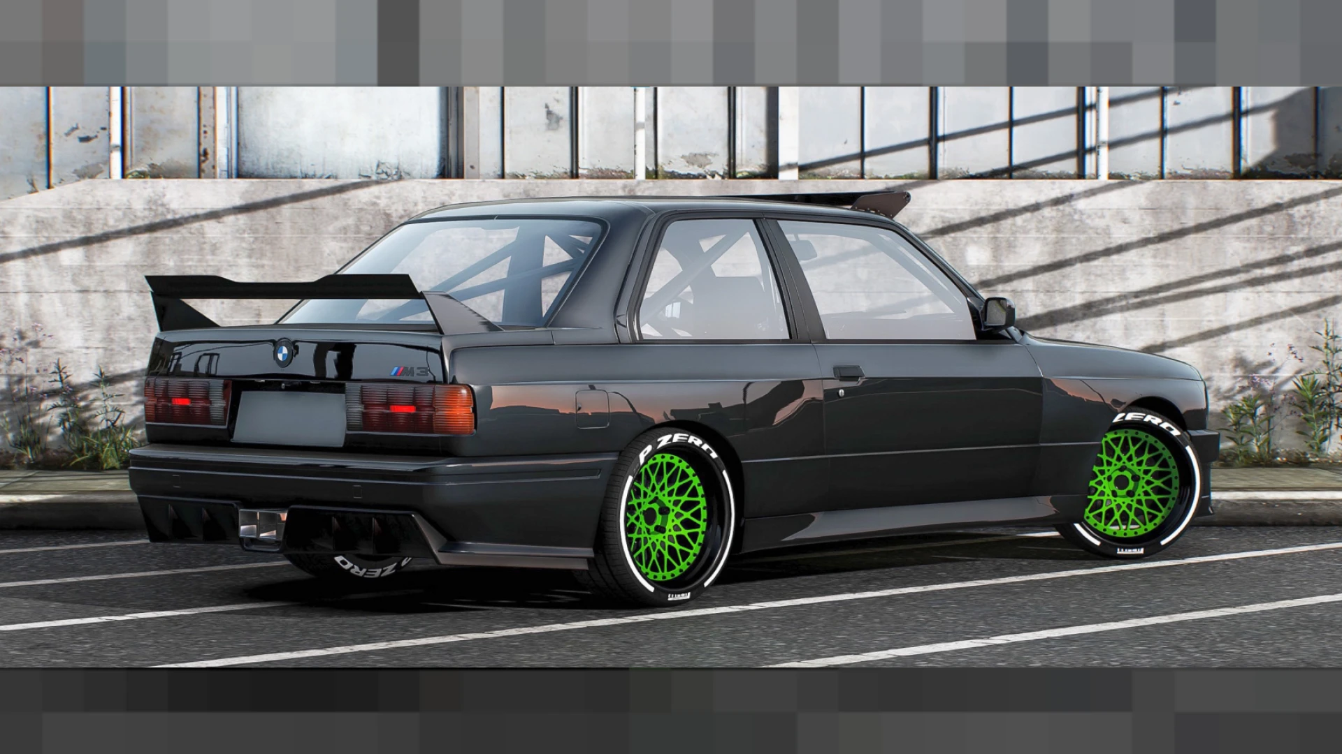 BMW M3 M Performance G80 sedan parked on a FiveM downtown street — view 2