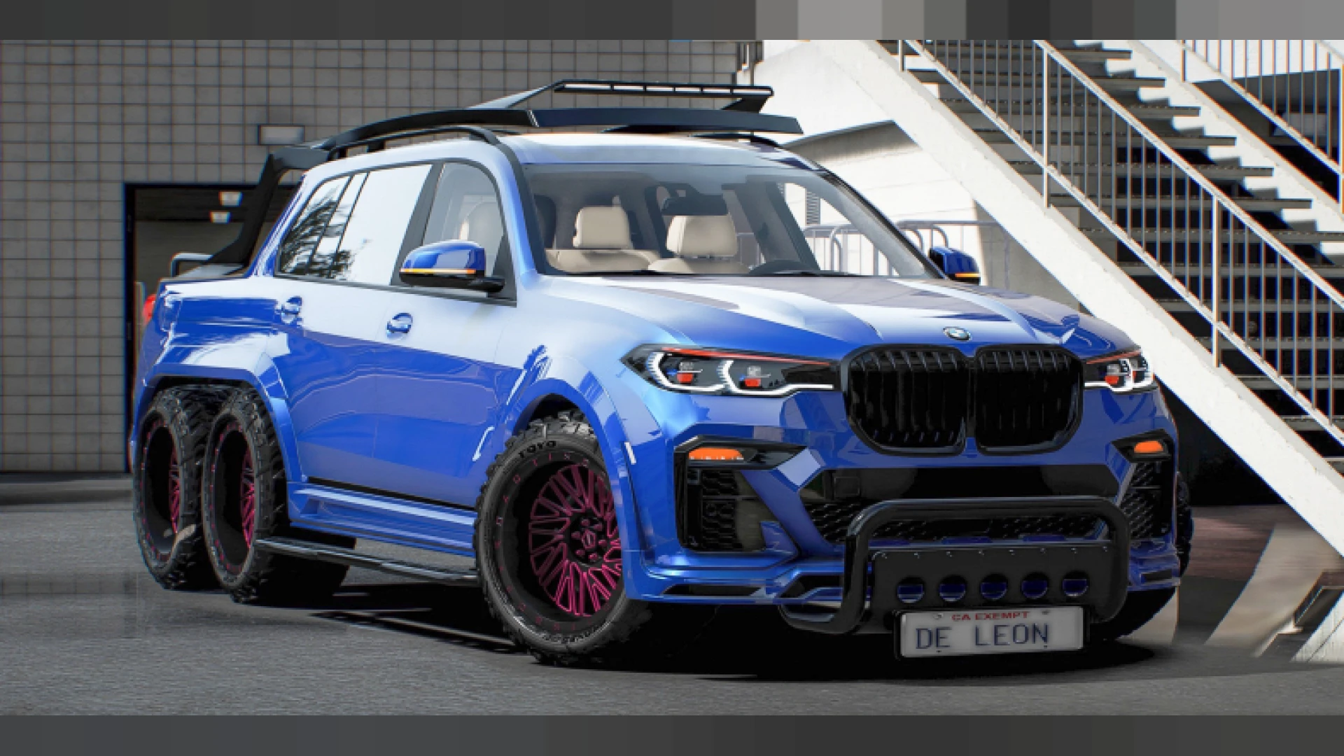 BMW X7 6x6 six-wheel custom SUV FiveM add-on