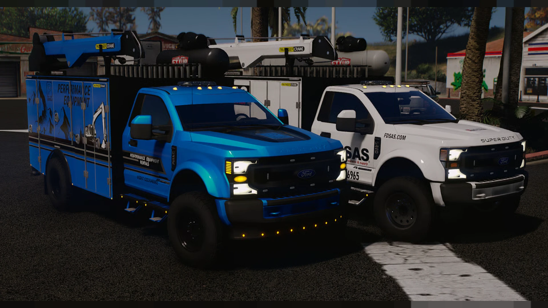 BoCheCheDesigns DOT cars pack lined up on a FiveM highway