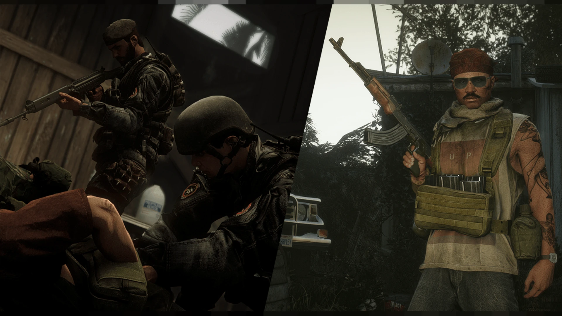 Brazilian gangs EUP outfits shown on FiveM BOPE and gang characters