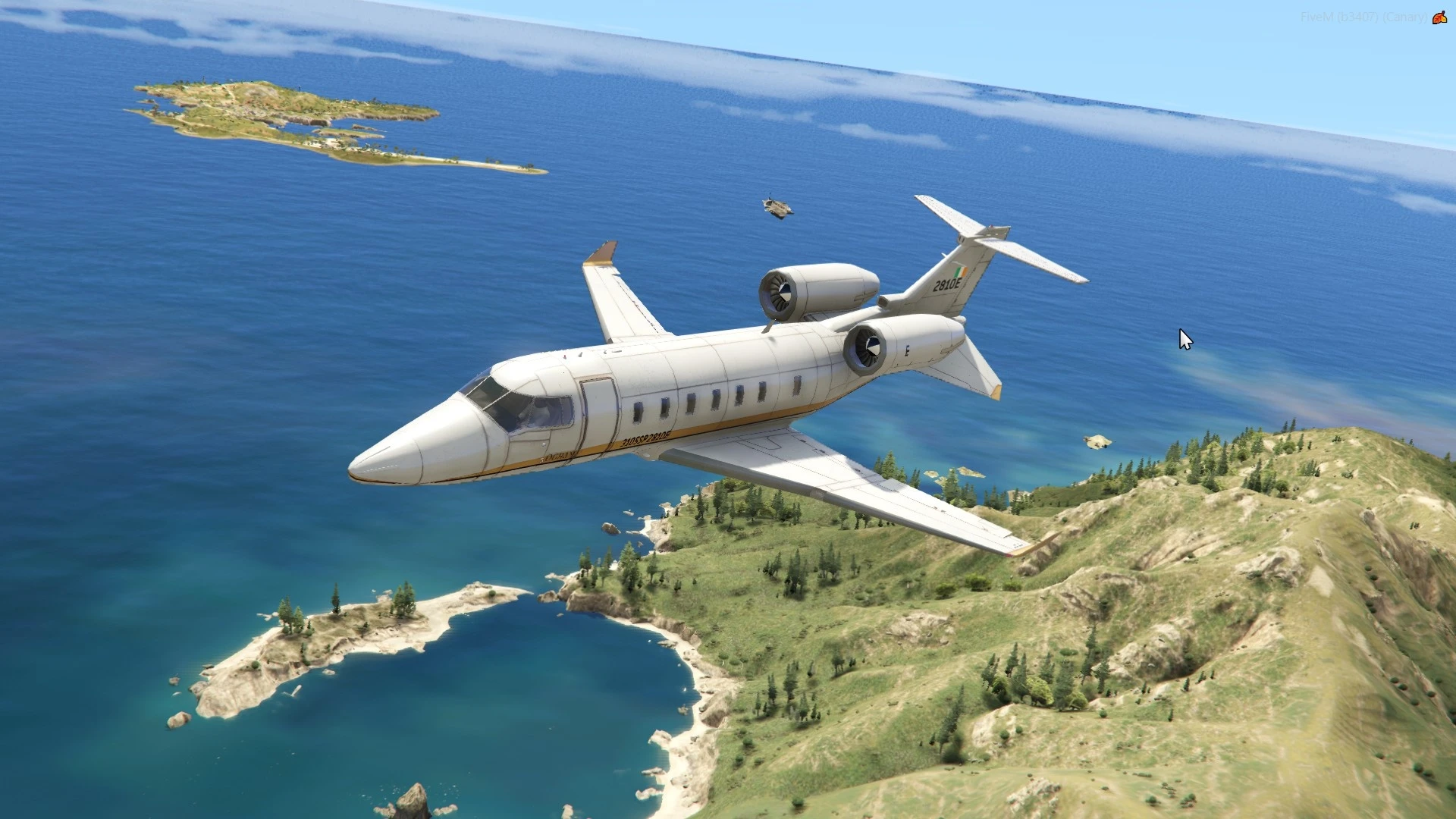 Buckingham Ogham FiveM lore-friendly jet aircraft in flight