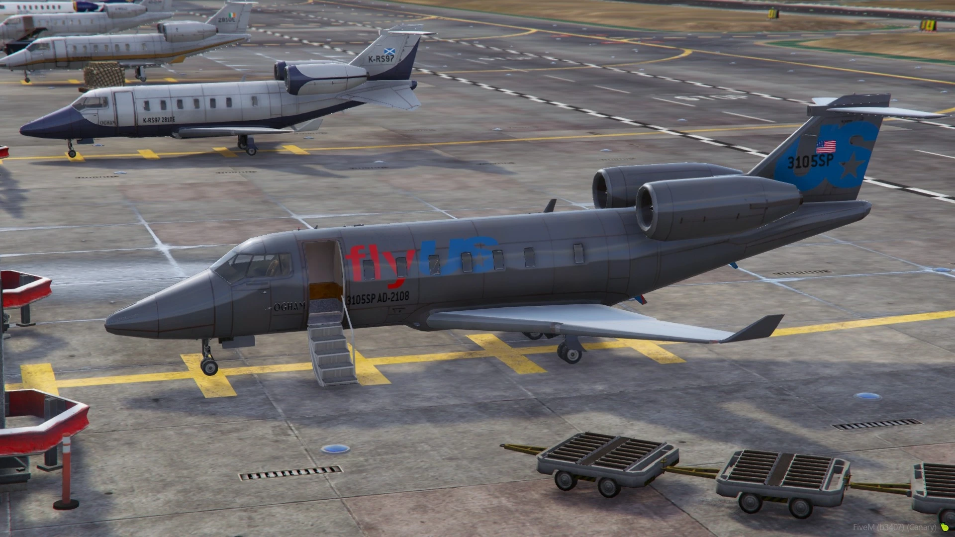 Buckingham Ogham FiveM lore-friendly jet aircraft in flight — view 2