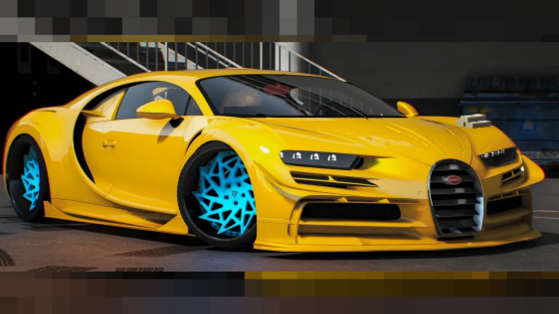 Bugatti Chiron Mega hypercar parked on a FiveM server street