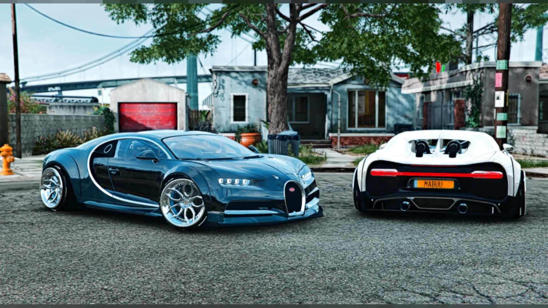 Bugatti Chiron Twin Turbo widebody supercar shown in FiveM