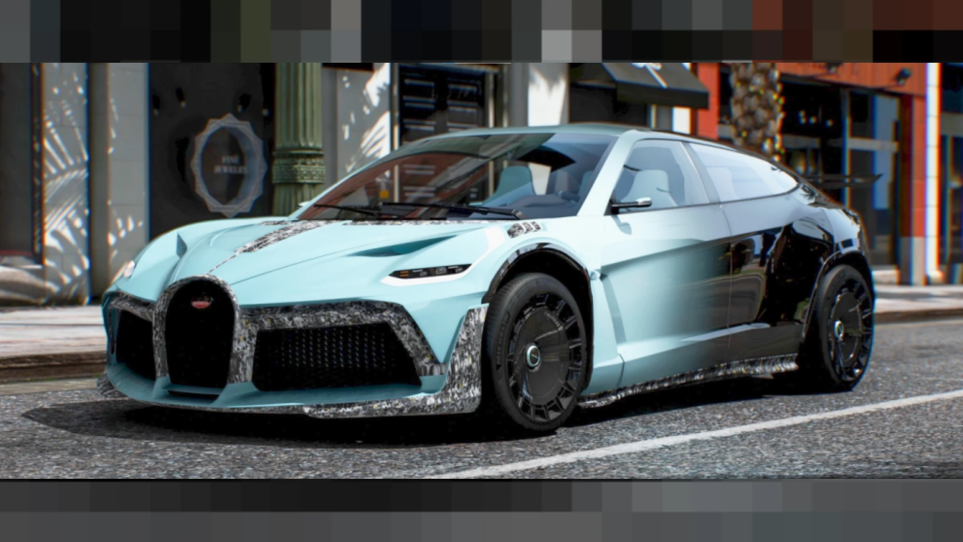 Bugatti Mansory Tiffany Rose luxury hypercar parked in FiveM