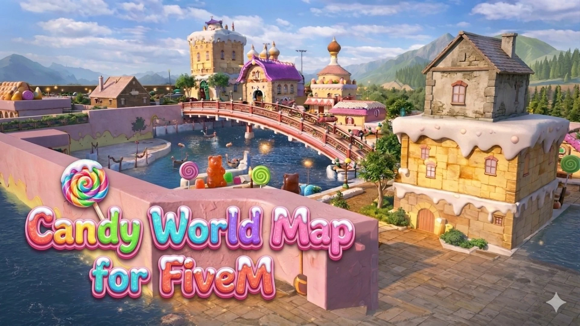 Noosemaps Candy World MLO colorful candy shop interior for FiveM